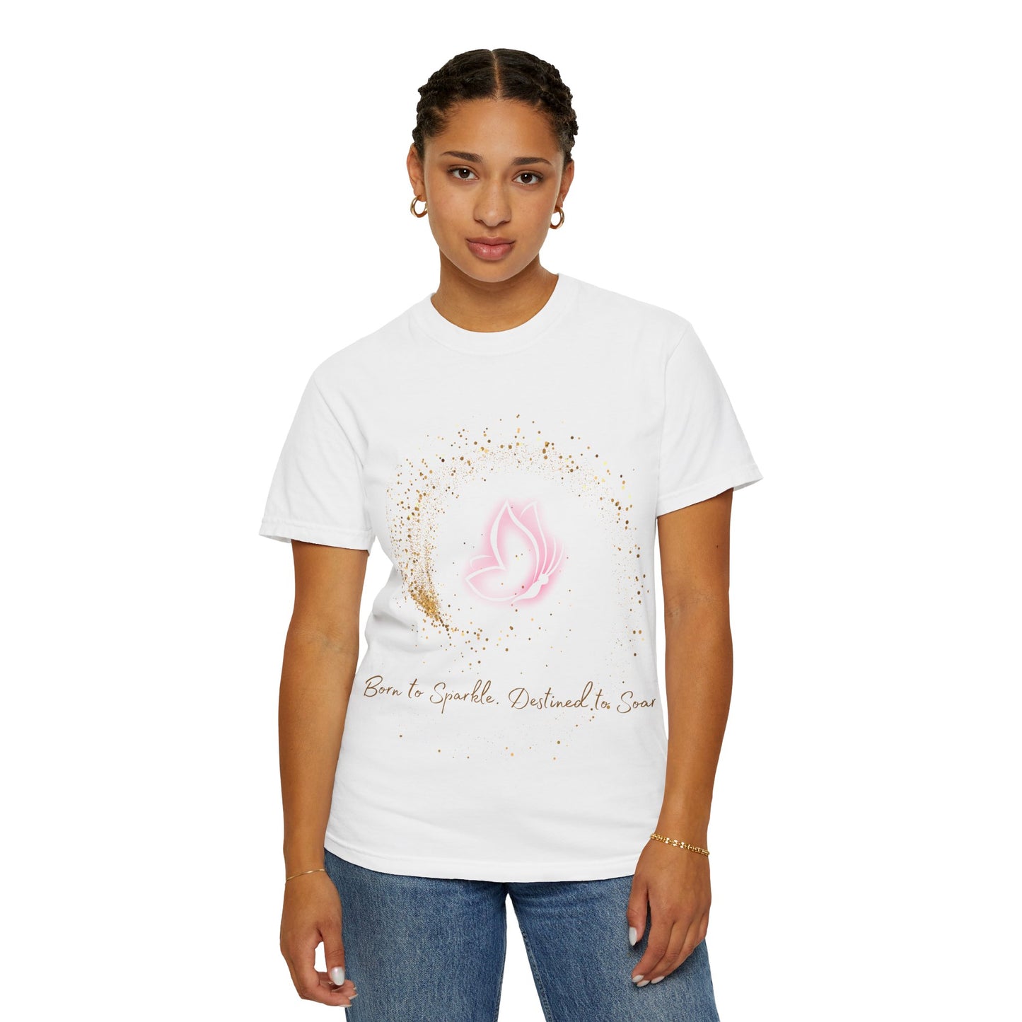 Inspirational Butterfly T-Shirt – Born to Sparkle Destined to Soar – Motivational Mint Tee