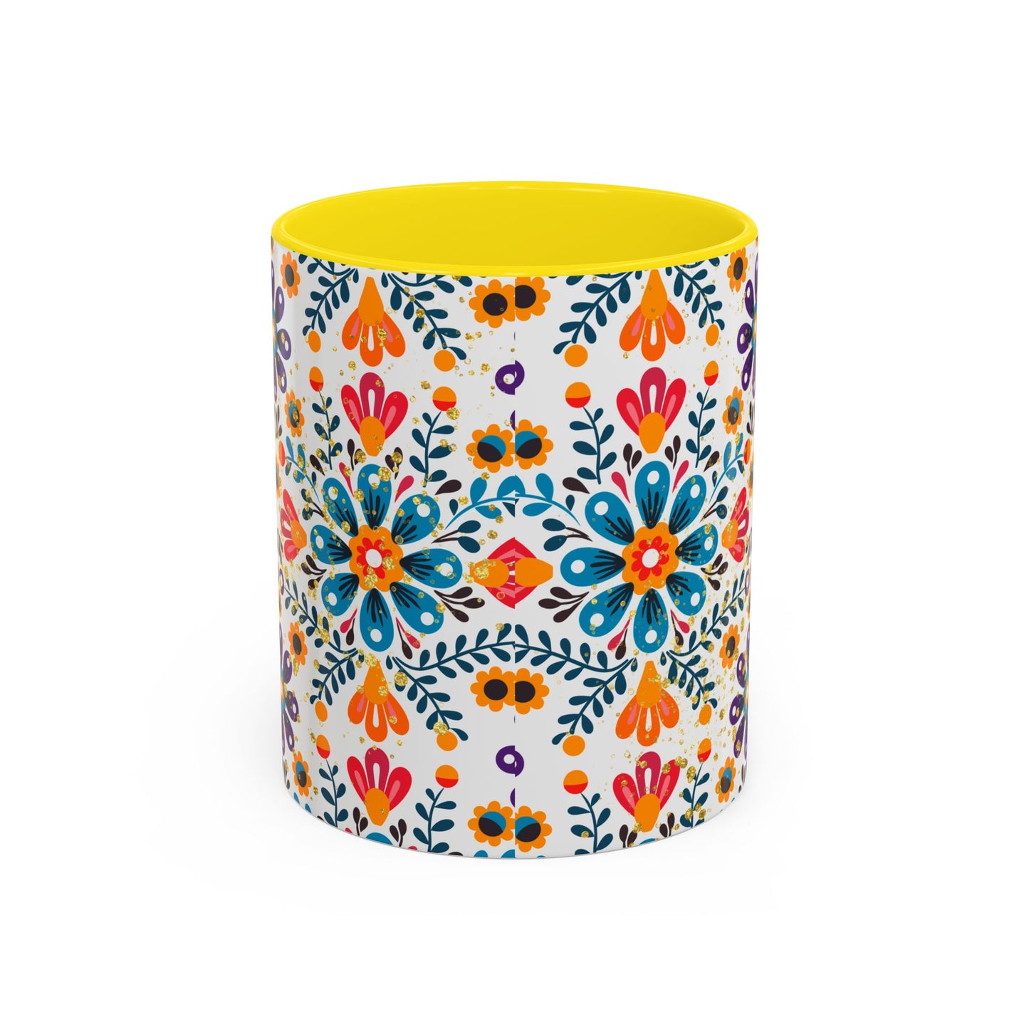 Boho Floral Coffee Mug – Folk Art Accent Mug | Colorful Ceramic Cup by Stardust Cove