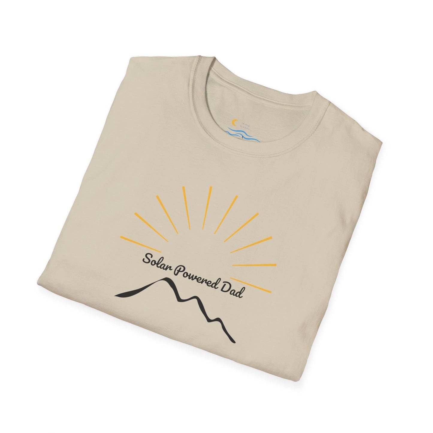 Solar Powered Dad Unisex Softstyle T-Shirt - Perfect Gift for Dad, Father's Day, and Outdoor Enthusiasts