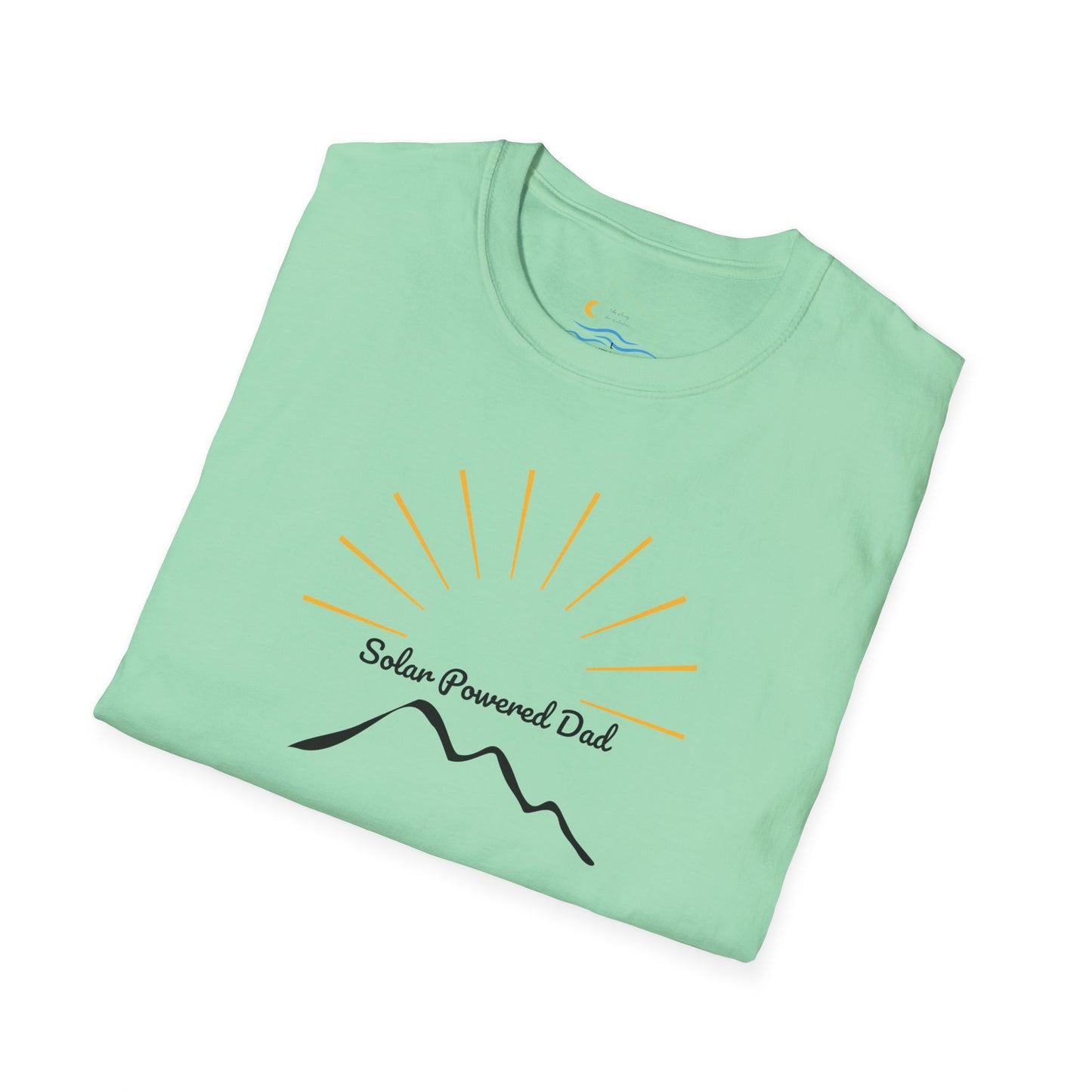 Solar Powered Dad Unisex Softstyle T-Shirt - Perfect Gift for Dad, Father's Day, and Outdoor Enthusiasts