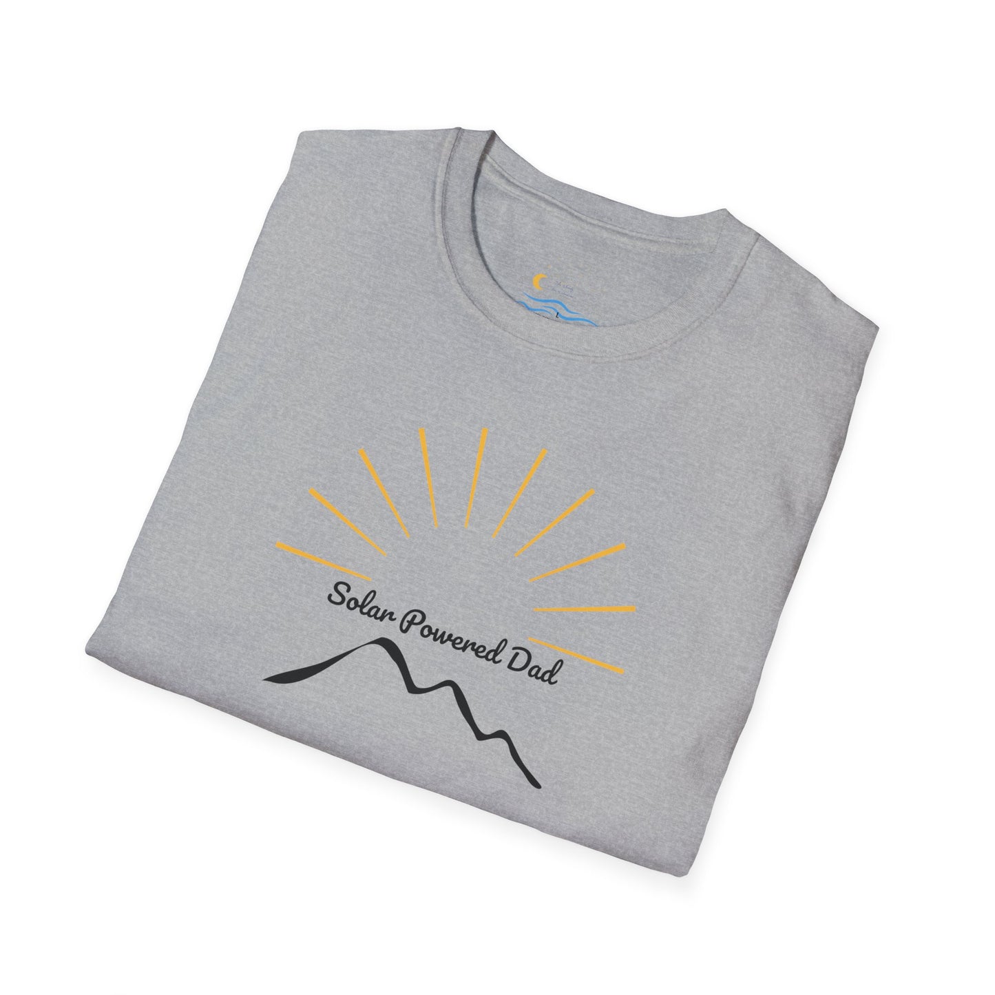 Solar Powered Dad Unisex Softstyle T-Shirt - Perfect Gift for Dad, Father's Day, and Outdoor Enthusiasts