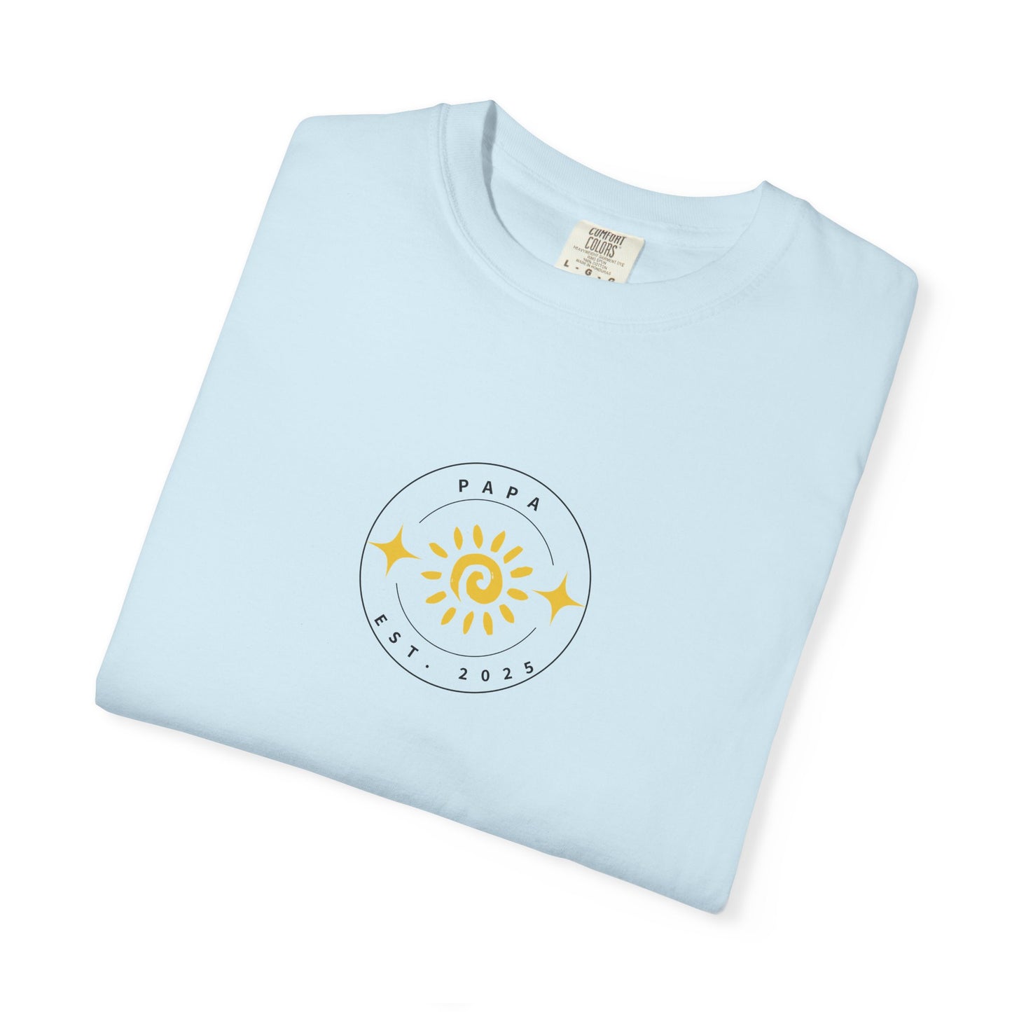 Papa Est. 2025 T-Shirt – Retro Sun Tee for First-Time Grandpas