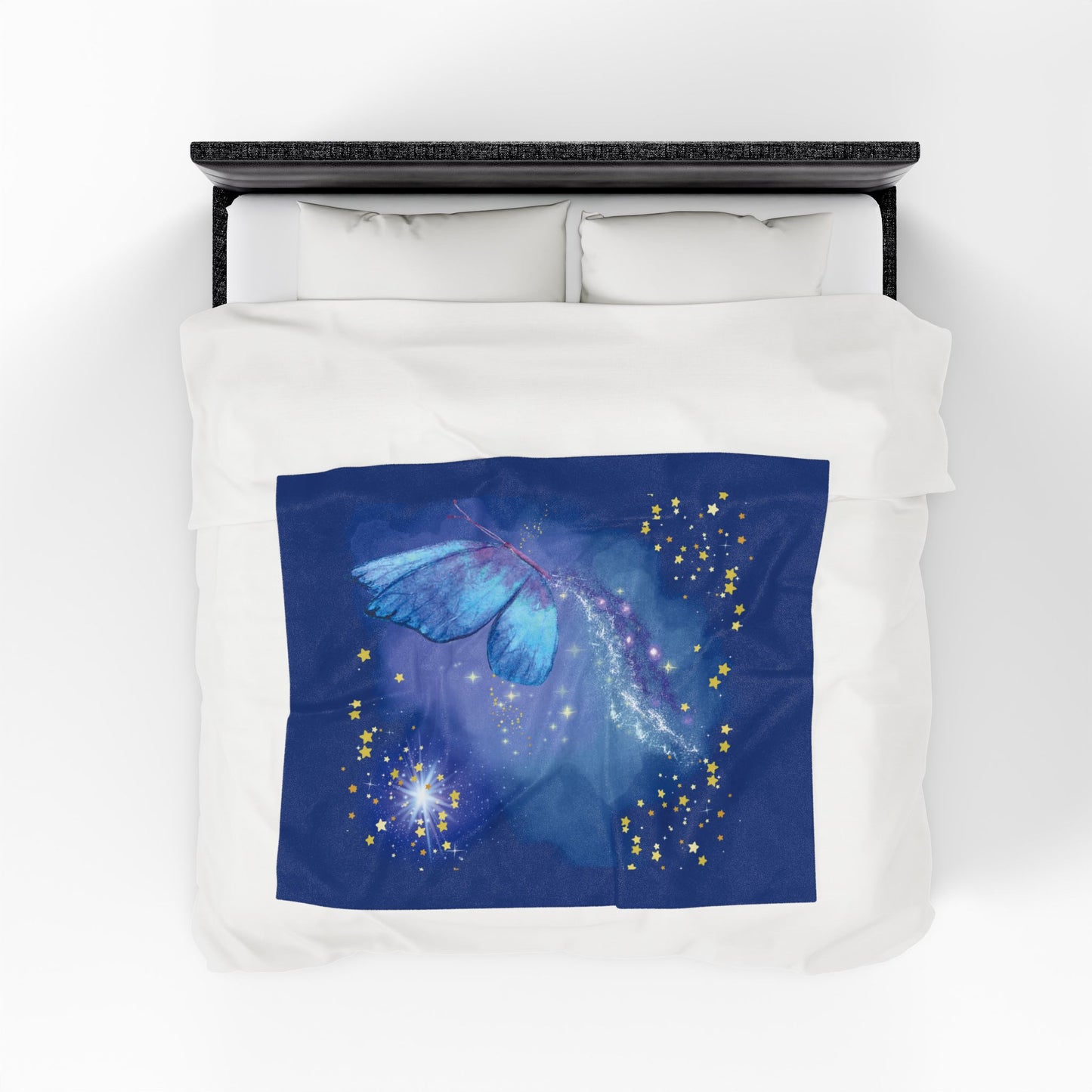 Celestial Butterfly Plush Blanket - Cozy Starry Throw for Comfort and Inspiration