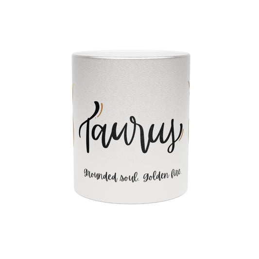 Taurus Zodiac Mug – Grounded Soul. Golden Fire – Astrology Gift for Taurus Women & Men – Celestial Taurus Coffee Cup