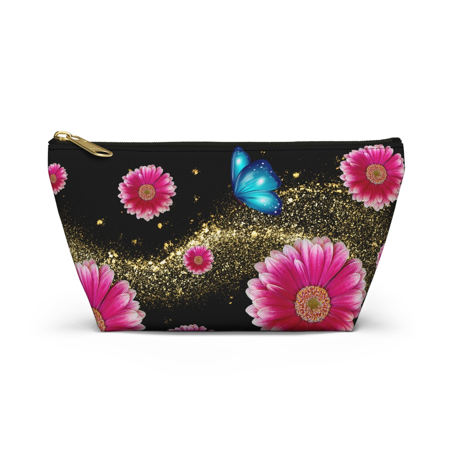 Floral Butterfly Accessory Pouch, Makeup Bag, Travel Essentials, Gift for Her, Cosmetic Storage, Floral Design