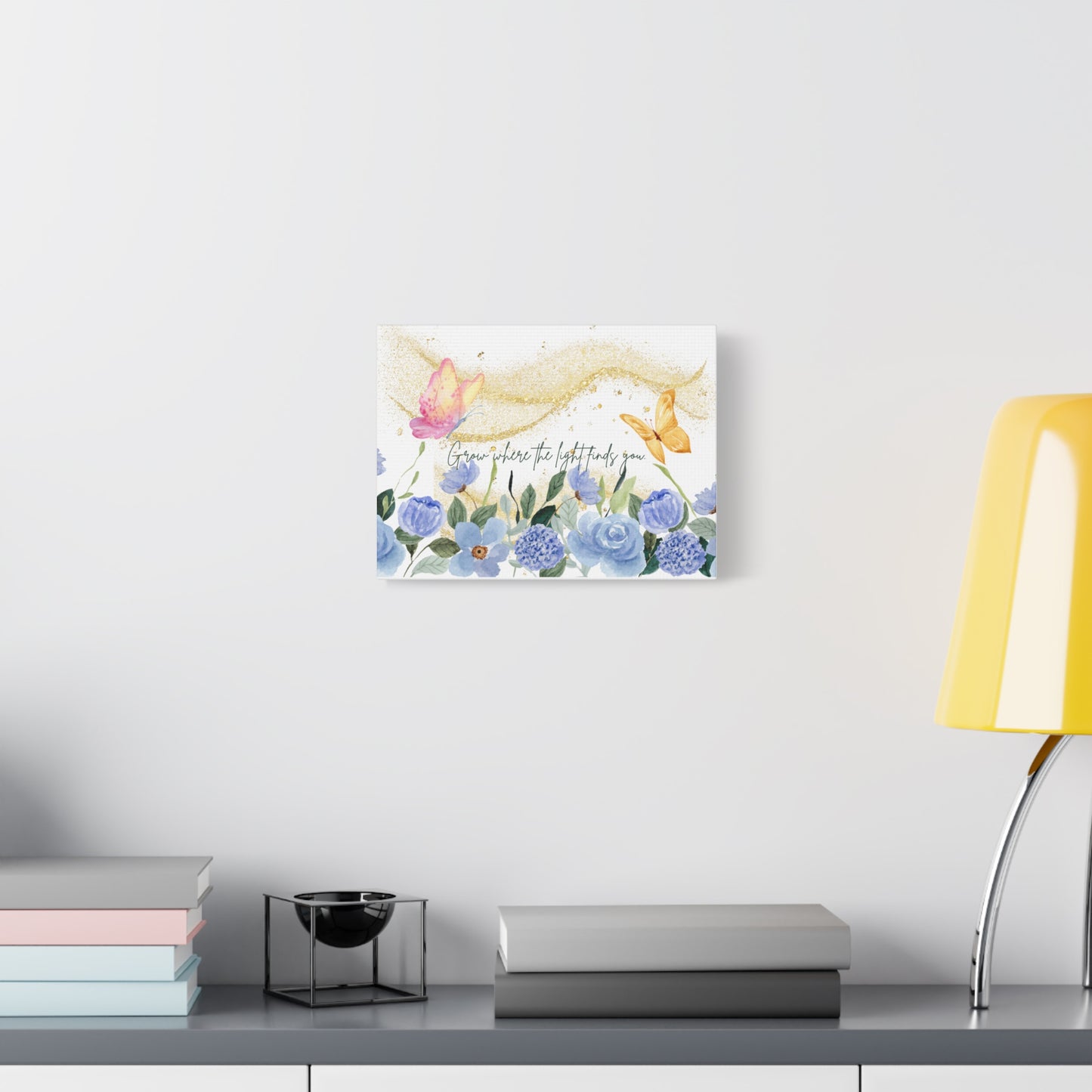 Inspirational Floral Canvas Art - "Grow Where the Light Finds You"
