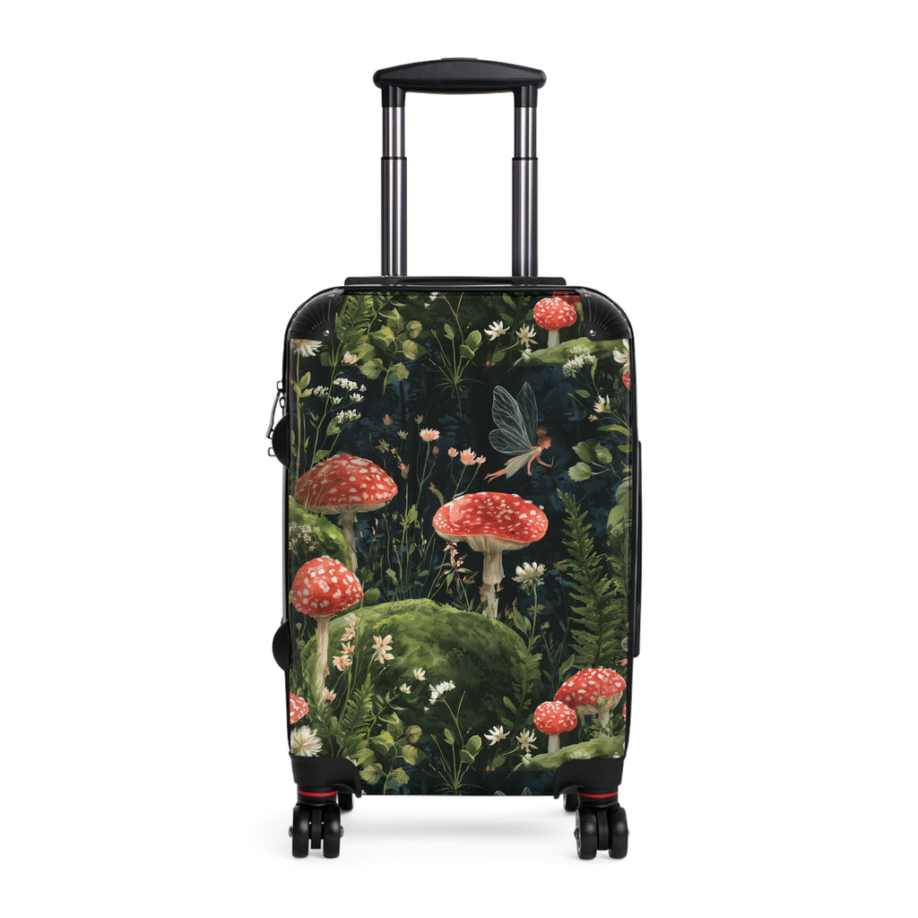 Mushroom Forest Suitcase – Botanical Toadstool Carry-On Luggage