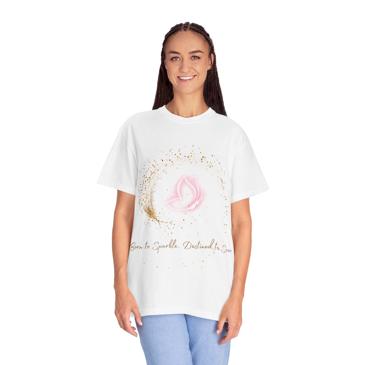 Inspirational Butterfly T-Shirt – Born to Sparkle Destined to Soar – Motivational Mint Tee