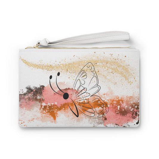 Watercolor Butterfly Clutch Bag – Artistic Wristlet – Boho Chic Travel Accessory