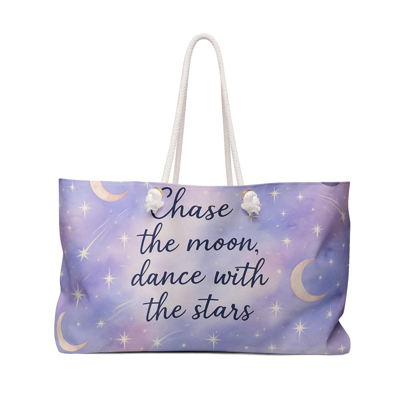Celestial Weekender Bag - Cosmos Inspired Tote, Perfect for Travel, Beach, or Gifts, Inspirational Quote, Starry Skies
