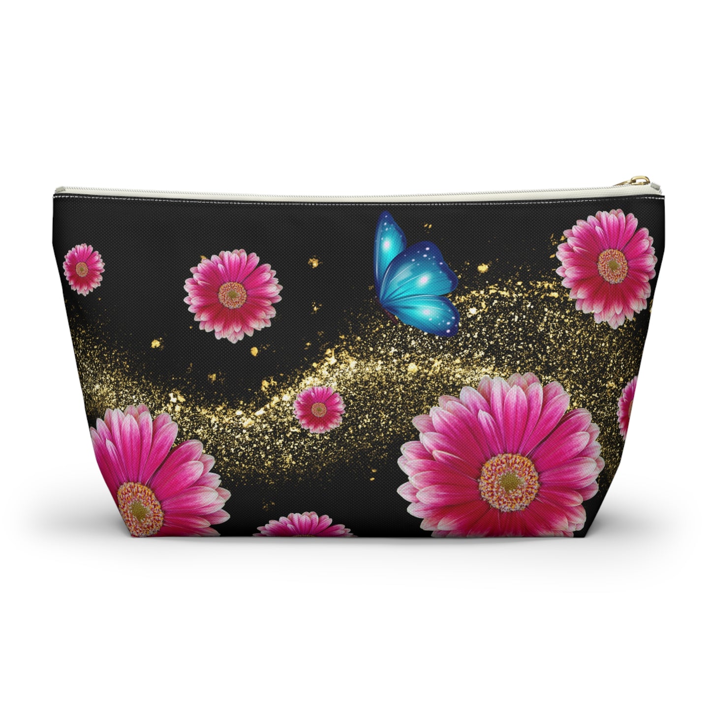 Floral Butterfly Accessory Pouch, Makeup Bag, Travel Essentials, Gift for Her, Cosmetic Storage, Floral Design