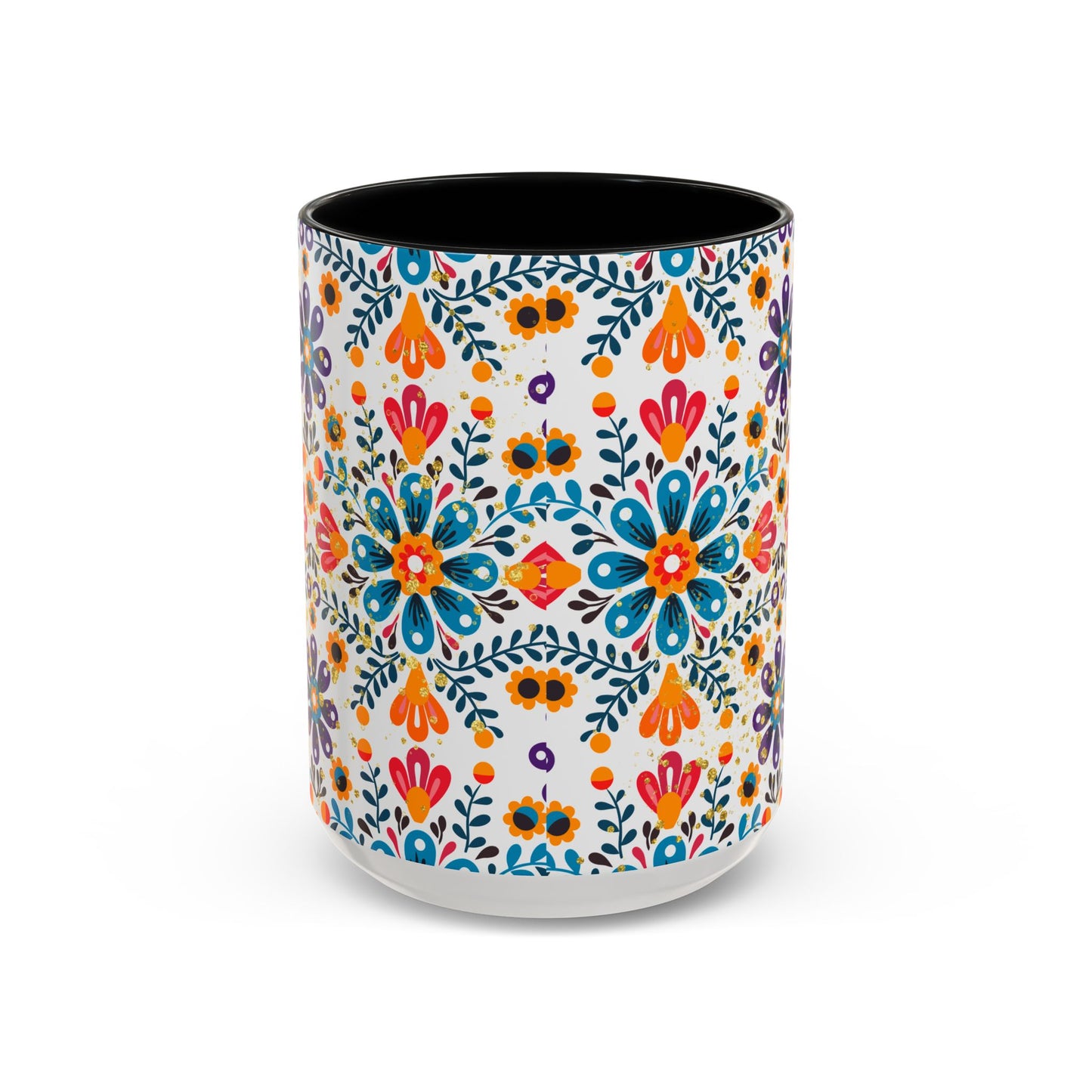 Boho Floral Coffee Mug – Folk Art Accent Mug | Colorful Ceramic Cup by Stardust Cove