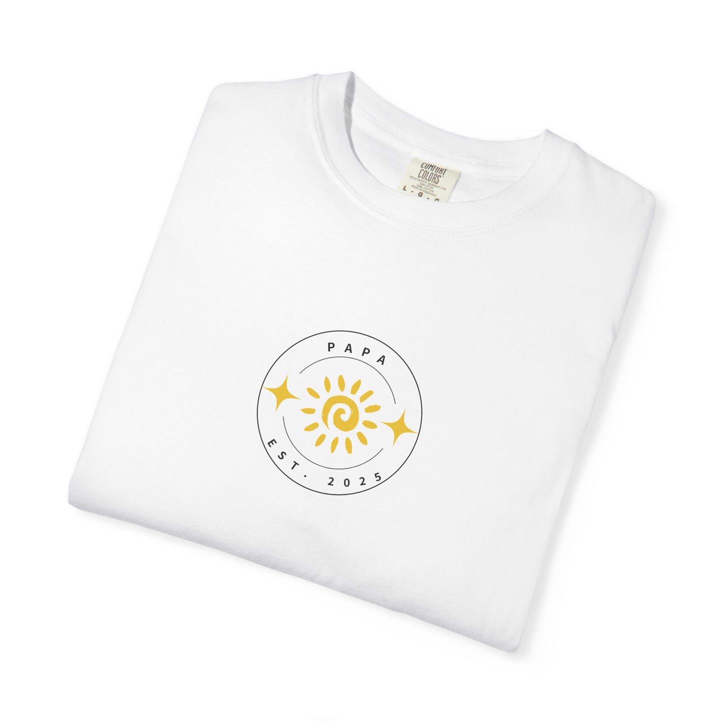 Papa Est. 2025 T-Shirt – Retro Sun Tee for First-Time Grandpas