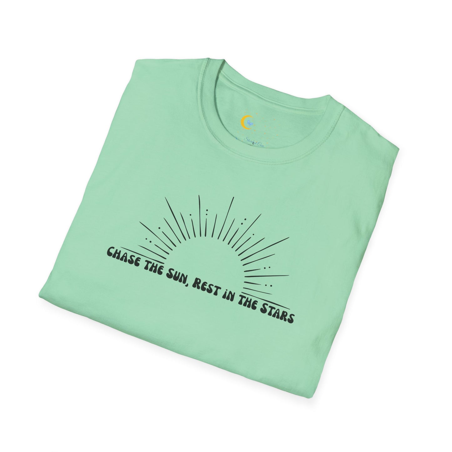 Chase the Sun, Rest in the Stars Tee – Minimalist Celestial Shirt