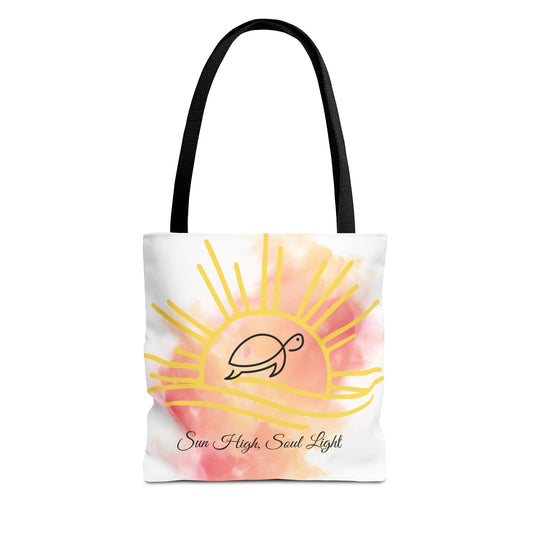 Sun High Tote Bag - Inspirational Turtle Design for Beach Lovers