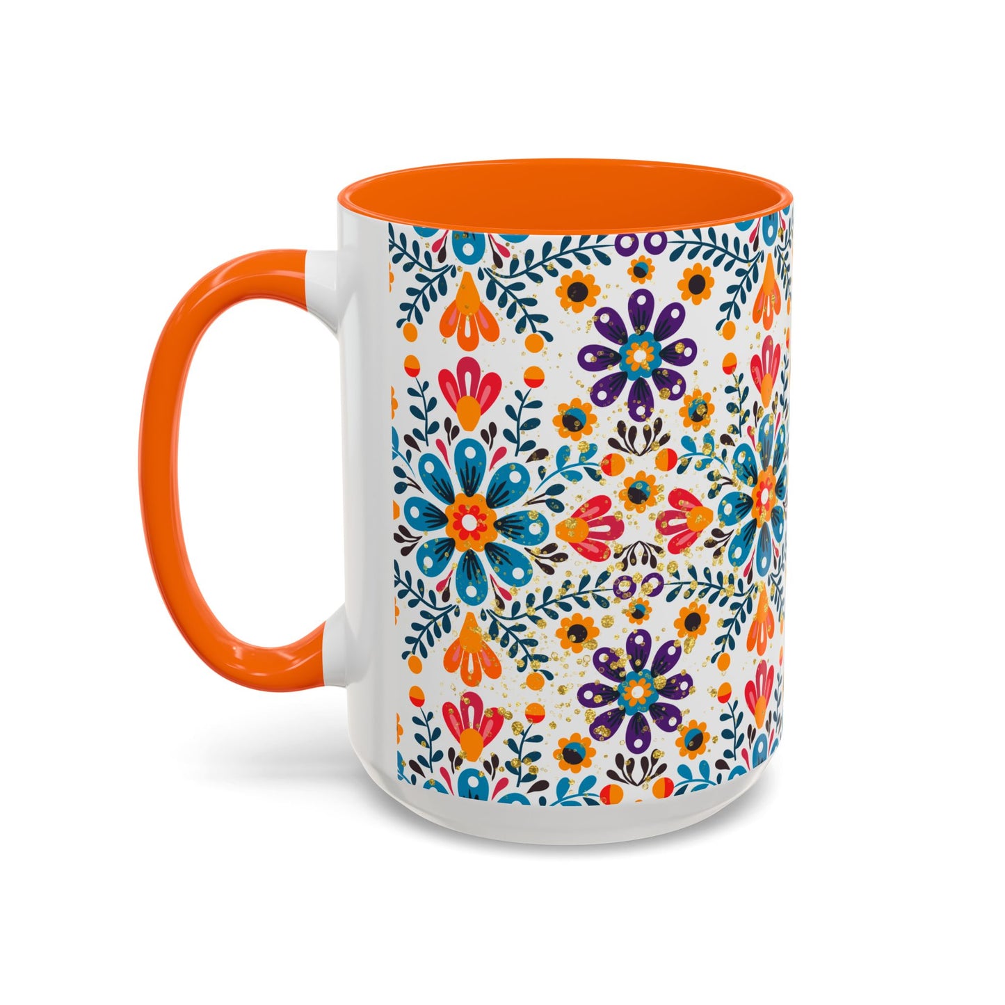 Boho Floral Coffee Mug – Folk Art Accent Mug | Colorful Ceramic Cup by Stardust Cove