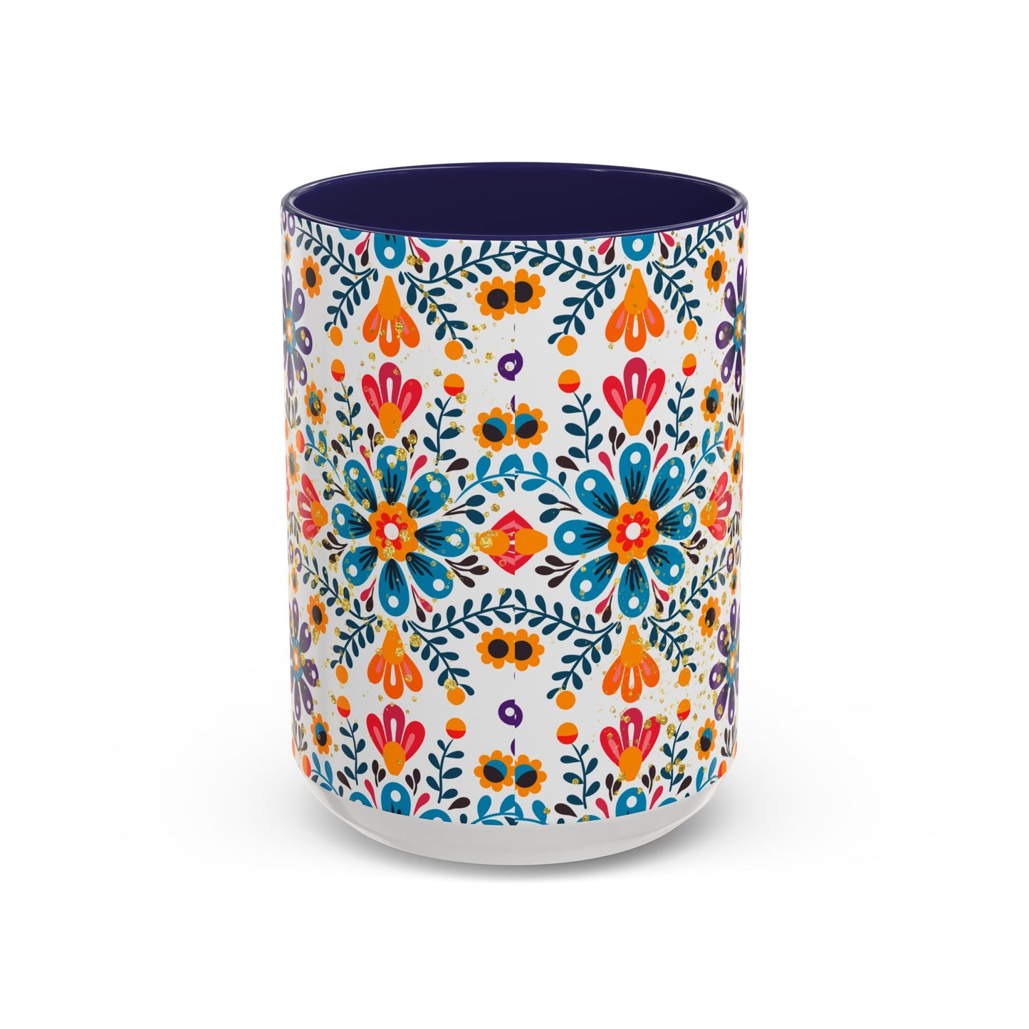 Boho Floral Coffee Mug – Folk Art Accent Mug | Colorful Ceramic Cup by Stardust Cove