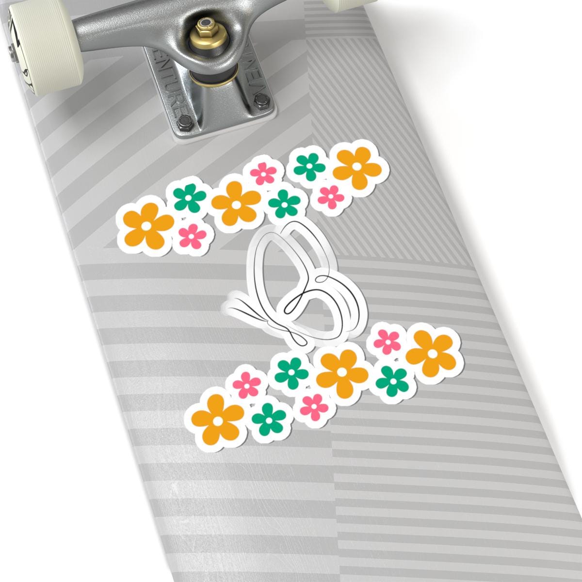 Colorful Floral Butterfly Kiss-Cut Stickers, Cute Stickers for Laptops, Water Bottles, Scrapbooking, Gifts for Nature Lovers