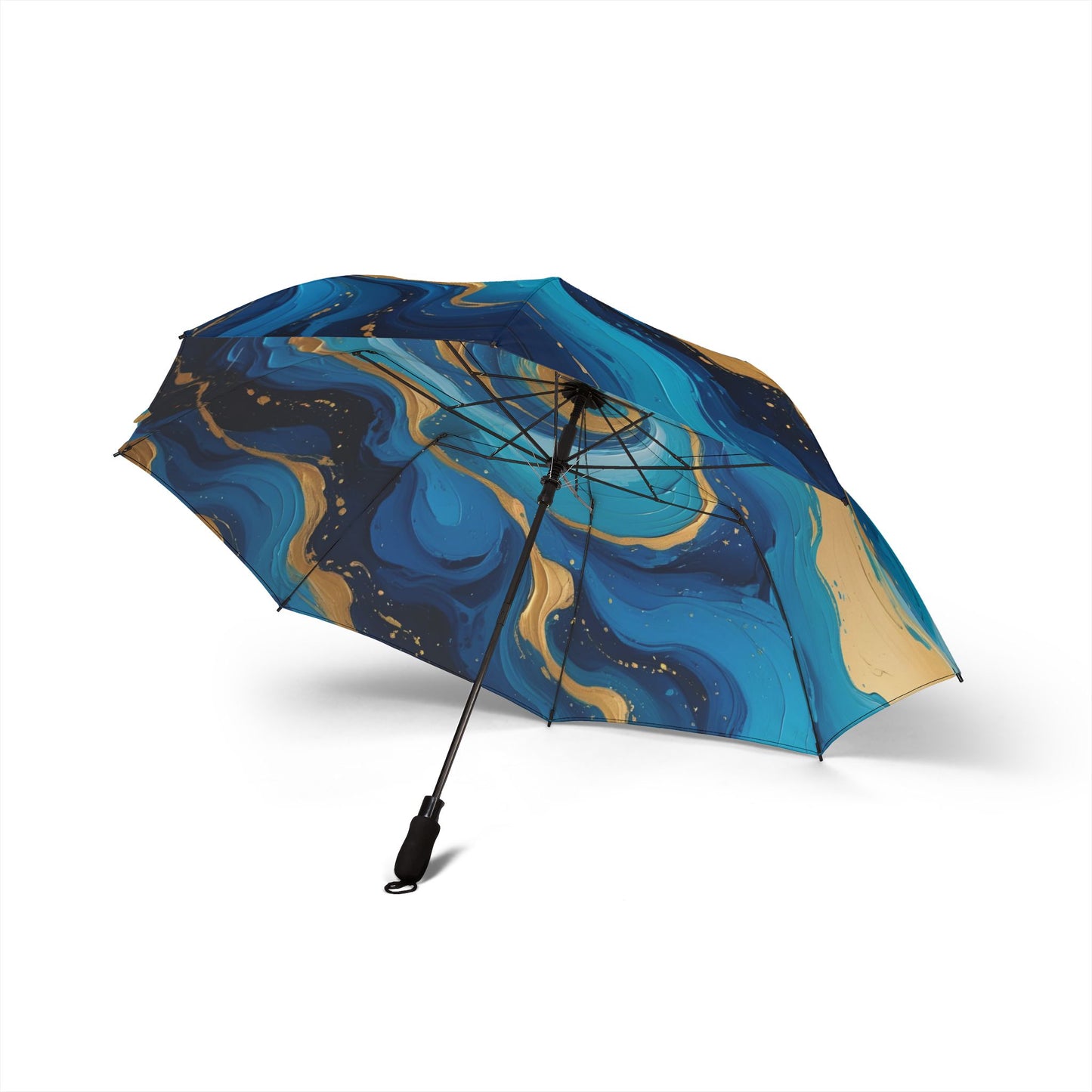 Tide’s Dream Umbrella – Ocean Swirl Foldable Rain Cover