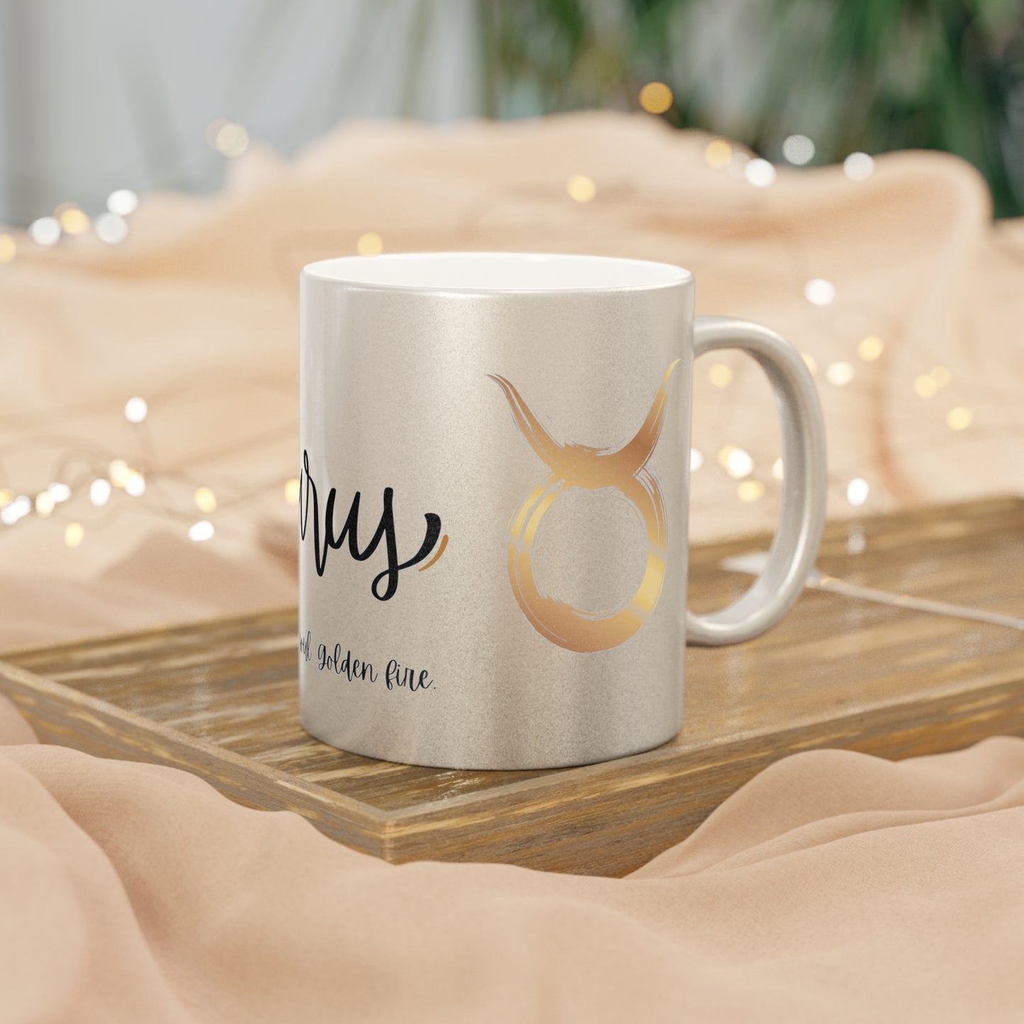 Taurus Zodiac Mug – Grounded Soul. Golden Fire – Astrology Gift for Taurus Women & Men – Celestial Taurus Coffee Cup
