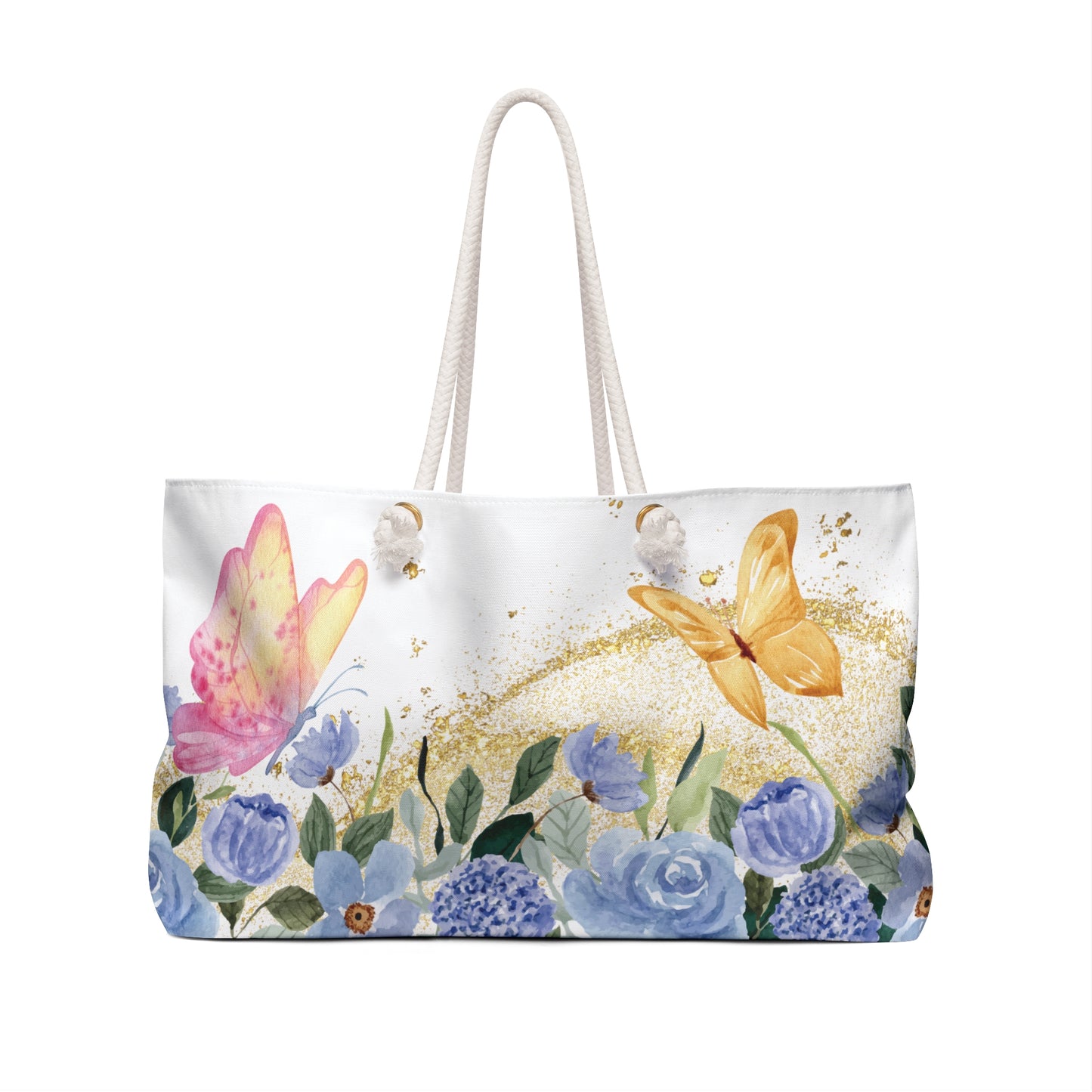 Floral Butterfly Weekender Bag - "Grow Wherever the Light Finds You"