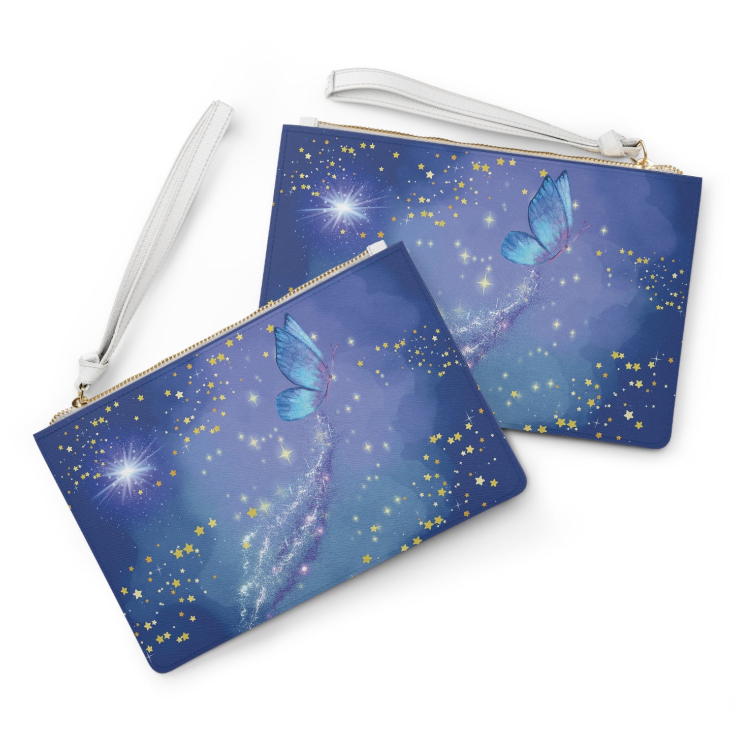 Celestial Butterfly Clutch Bag - Magical Night Sky Design