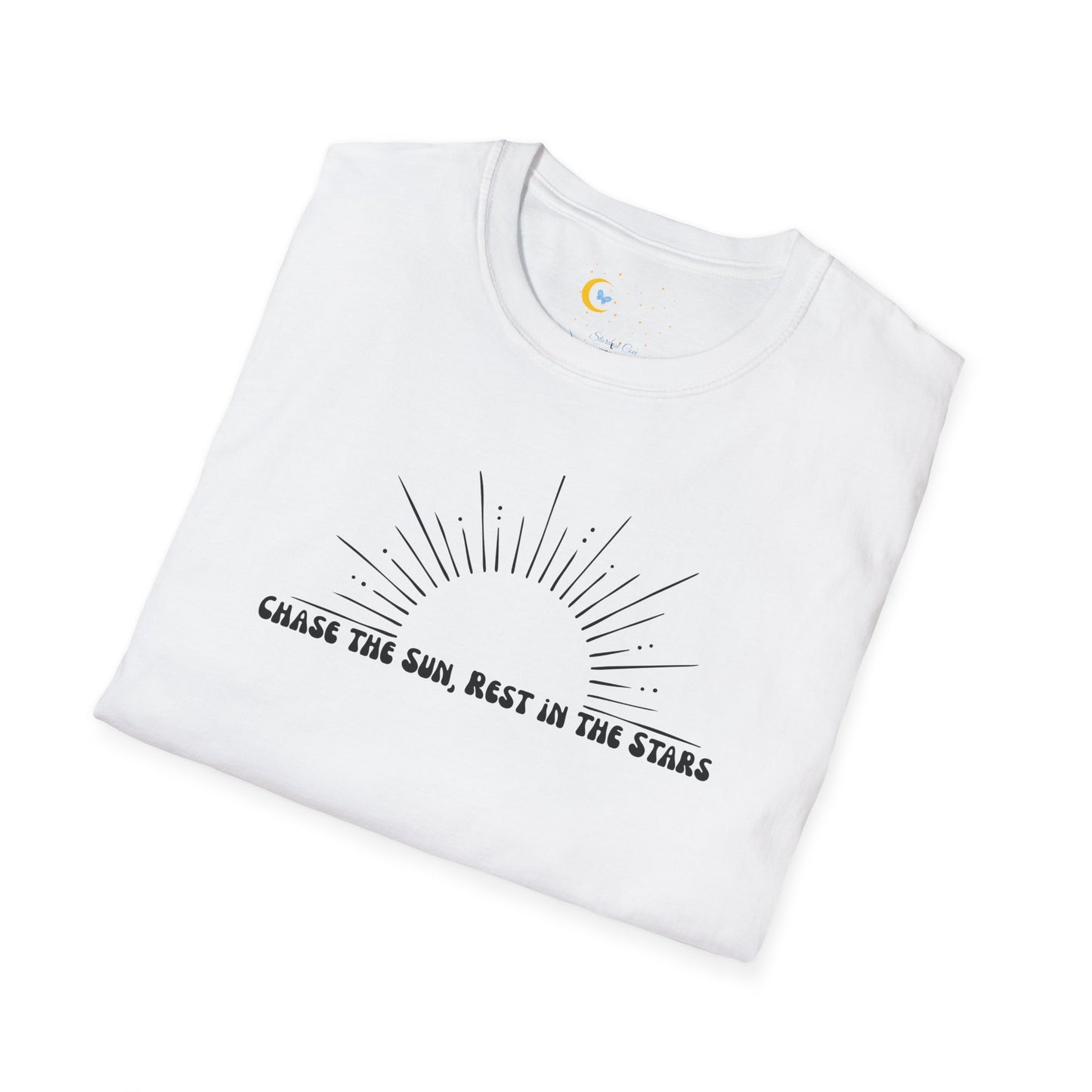 Chase the Sun, Rest in the Stars Tee – Minimalist Celestial Shirt