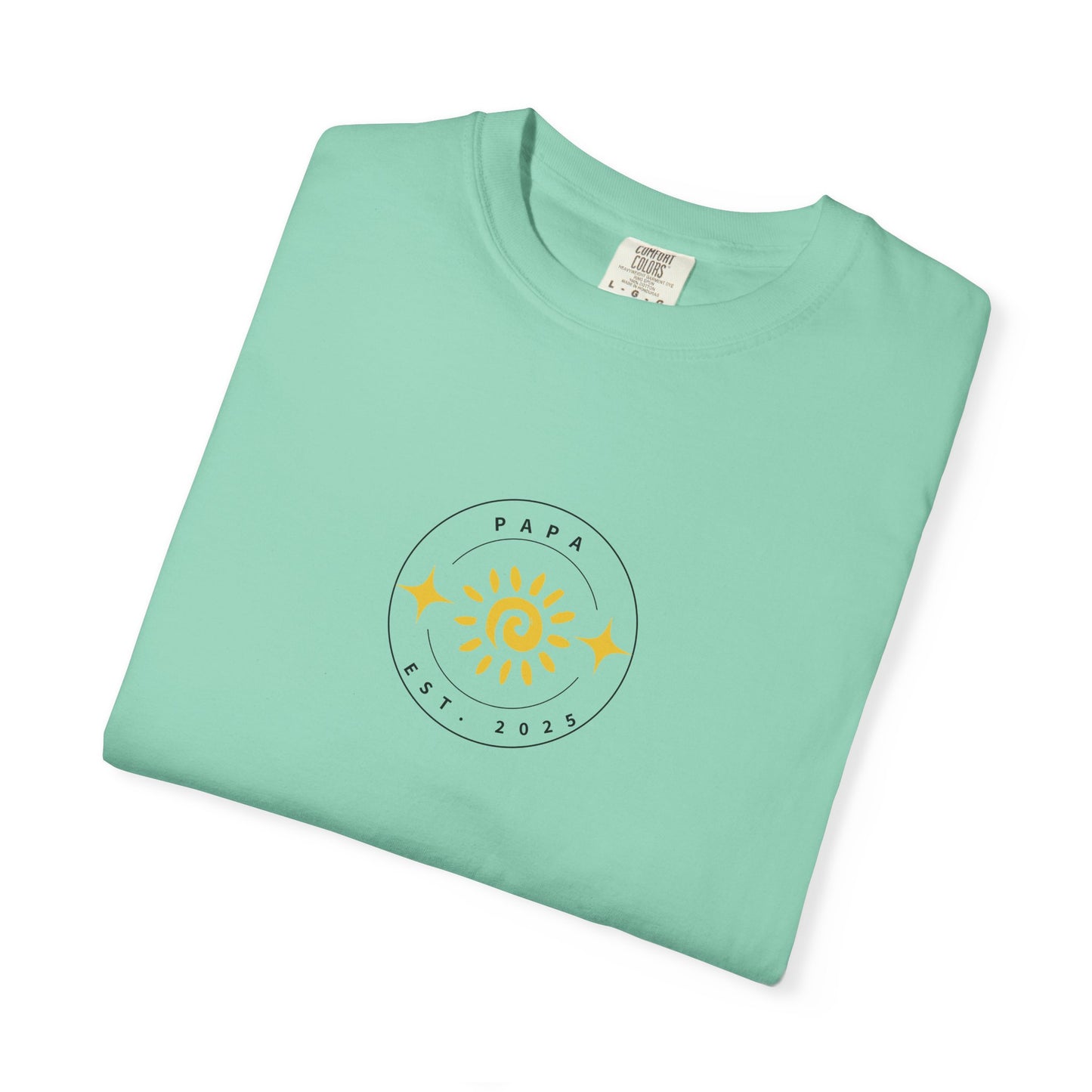Papa Est. 2025 T-Shirt – Retro Sun Tee for First-Time Grandpas