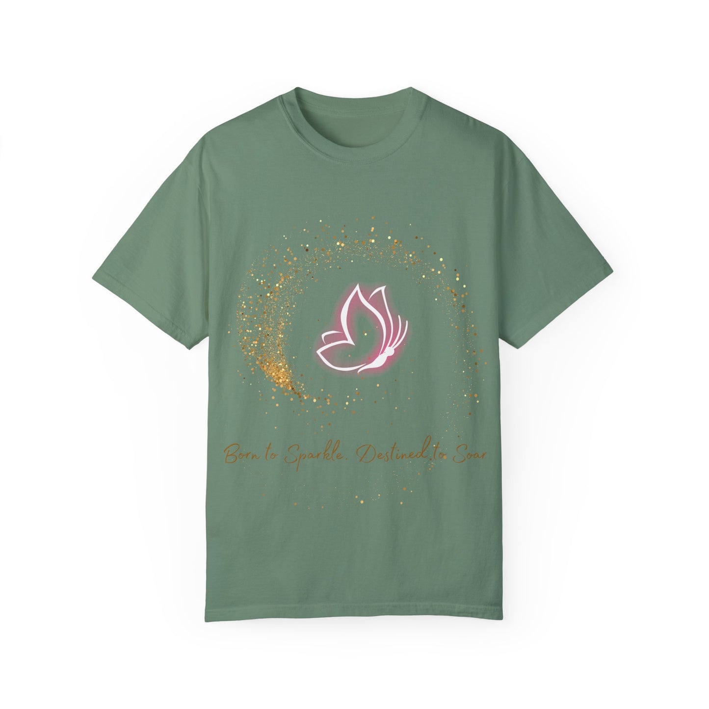 Inspirational Butterfly T-Shirt – Born to Sparkle Destined to Soar – Motivational Mint Tee