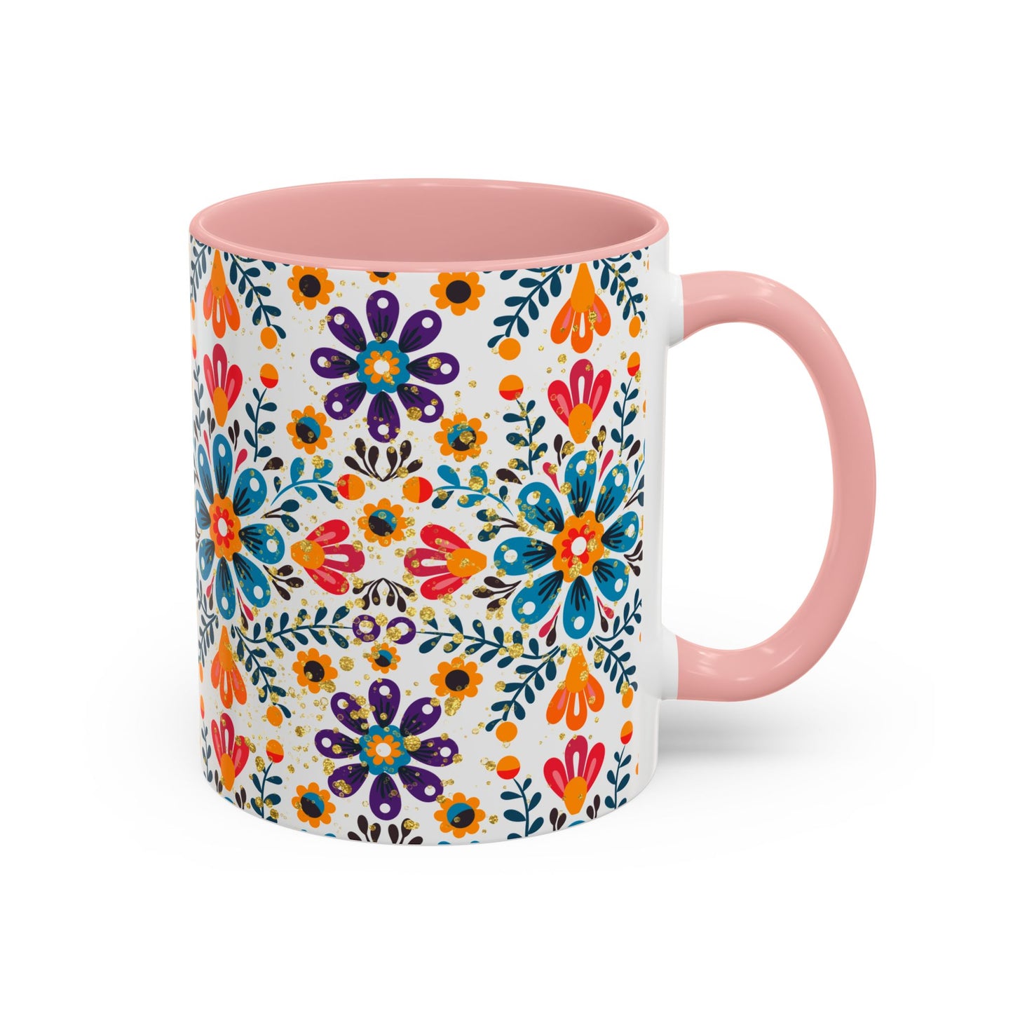 Boho Floral Coffee Mug – Folk Art Accent Mug | Colorful Ceramic Cup by Stardust Cove