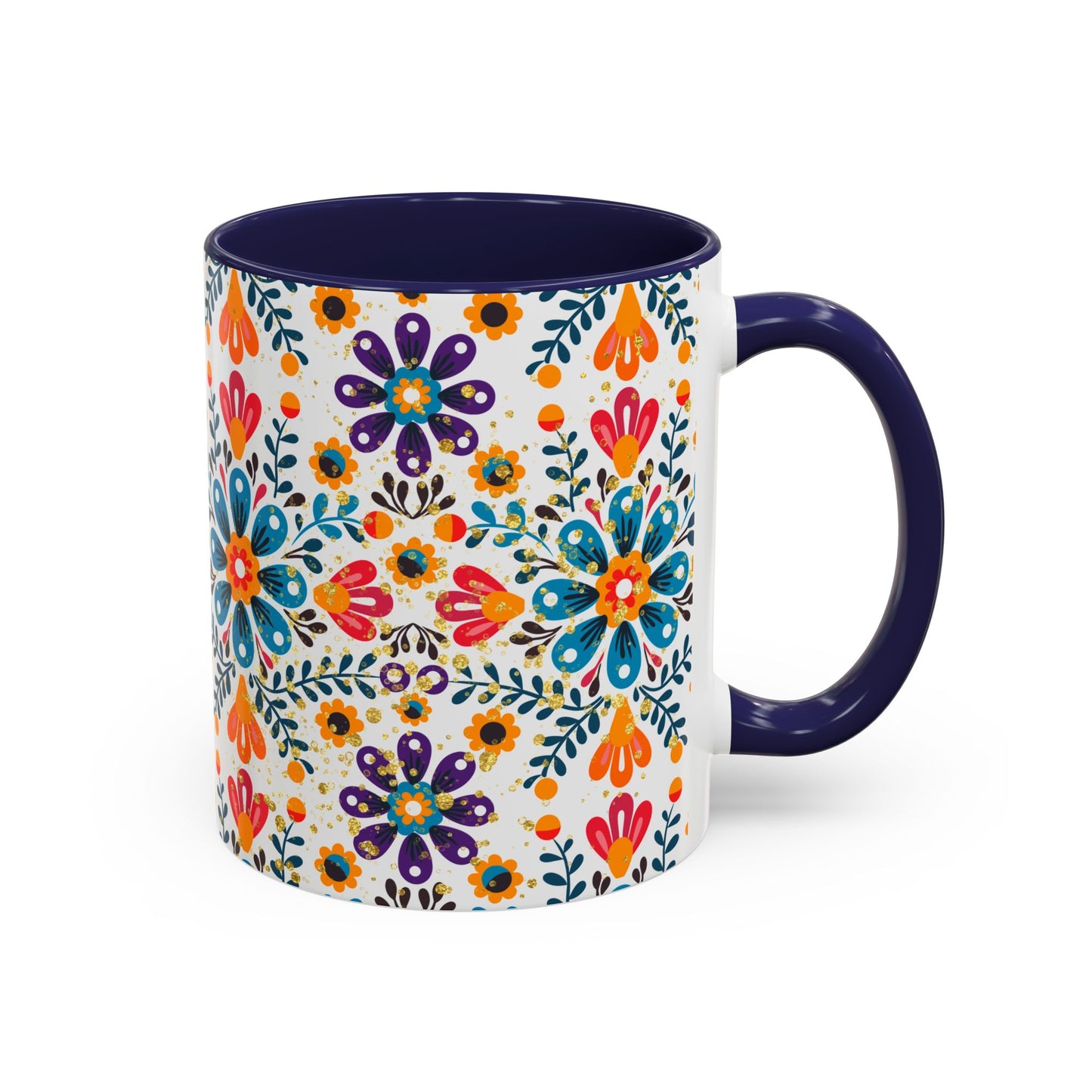 Boho Floral Coffee Mug – Folk Art Accent Mug | Colorful Ceramic Cup by Stardust Cove