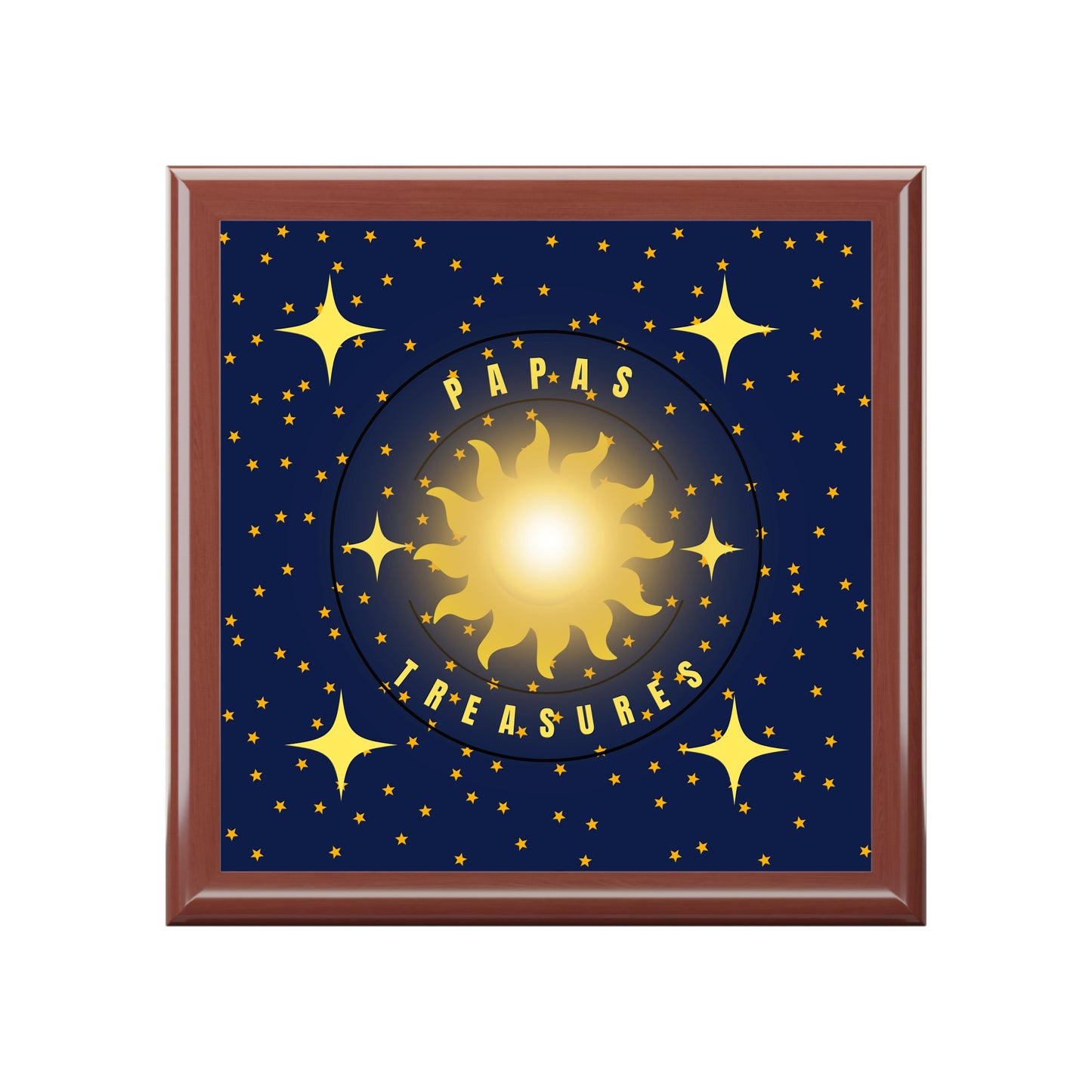 Papa’s Treasures Celestial Keepsake Box – Radiant Sun & Stars Design