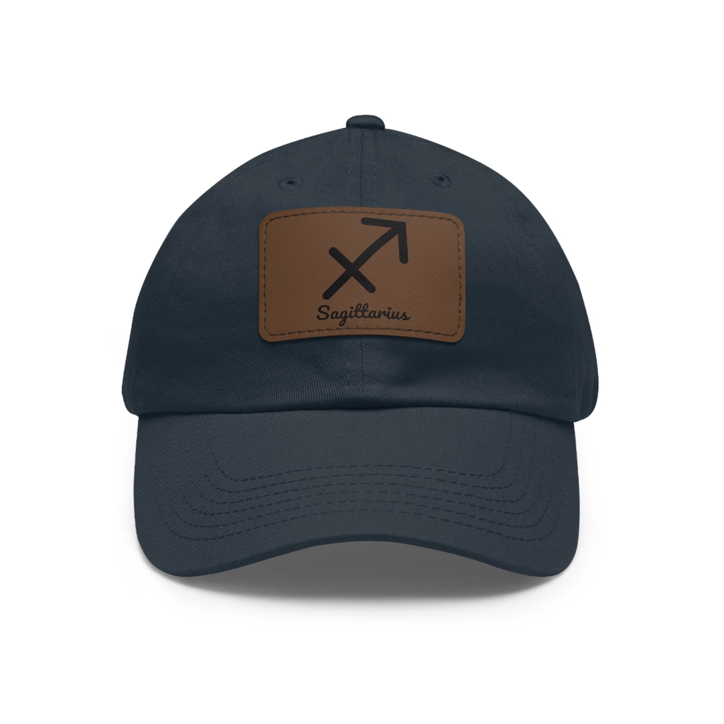 Sagittarius Zodiac Dad Hat – Leather Patch Astrology Cap | Fire Sign Star Symbol Hat for Men & Women