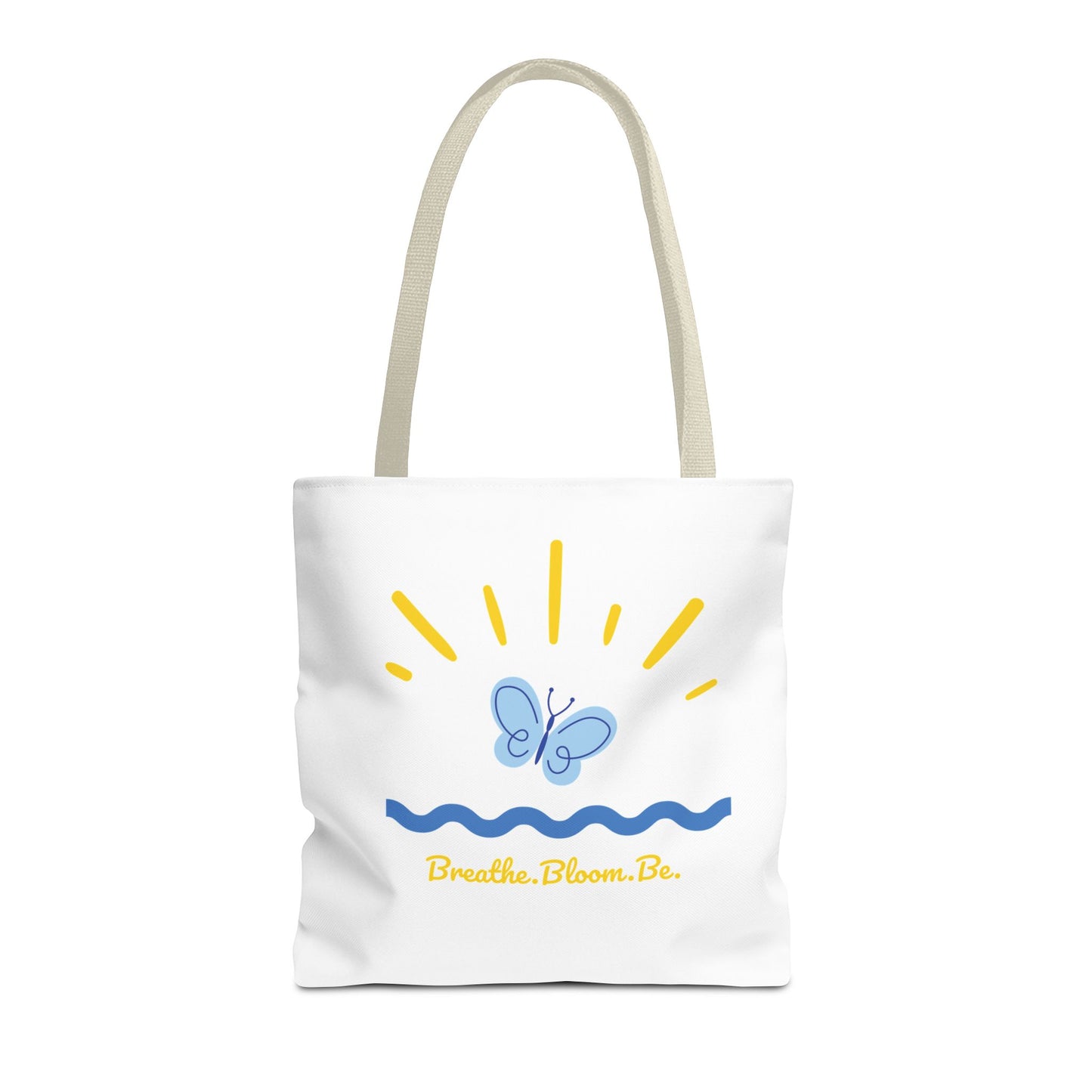 Butterfly and Stripes AOP Tote Bag - Stylish Shopping Bag, Eco-Friendly Gift, Summer Vibes, Beach Ready, Everyday Use