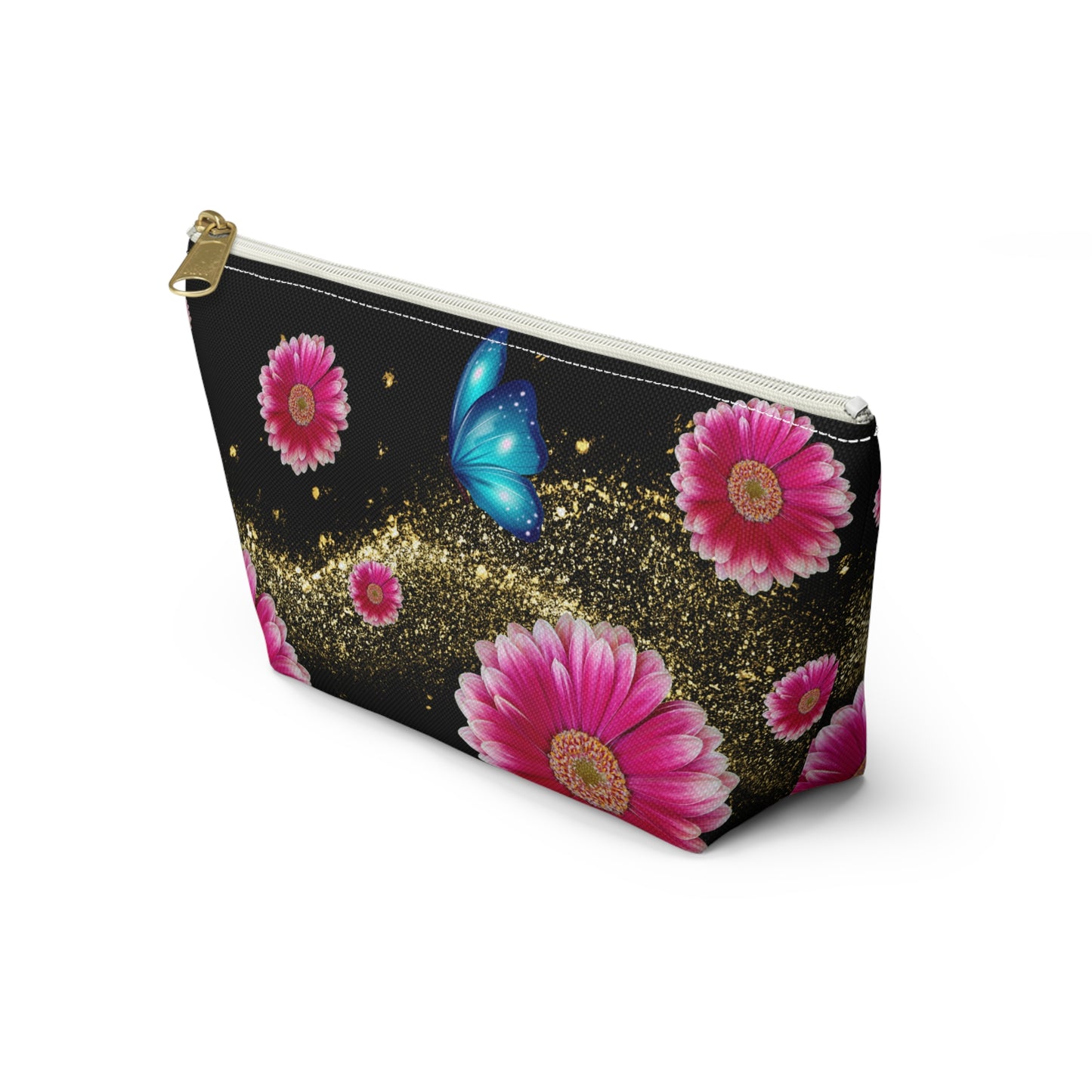 Floral Butterfly Accessory Pouch, Makeup Bag, Travel Essentials, Gift for Her, Cosmetic Storage, Floral Design