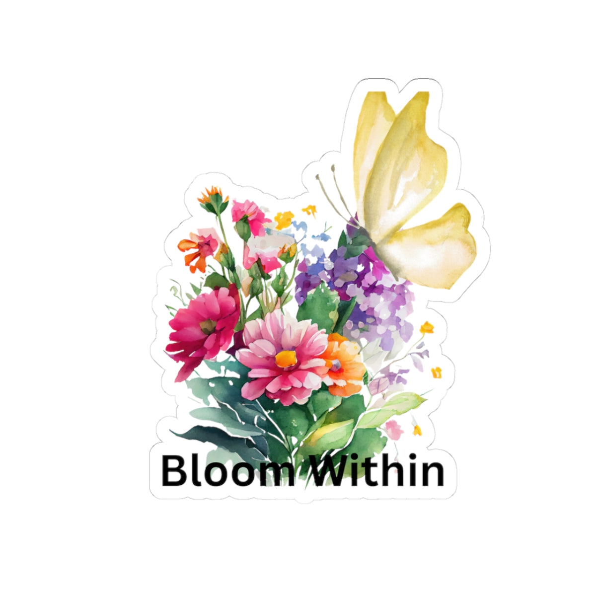 Bloom Within Flower & Butterfly Kiss-Cut Stickers for Inspirational Decor
