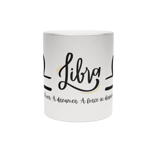 Libra Metallic Mug - Zodiac Sign Ceramic Coffee Cup for Astrology Lovers Libra Zodiac Mug – Celestial Air Sign Gift, Elegant Horoscope Coffee Cup for Libra Birthdays