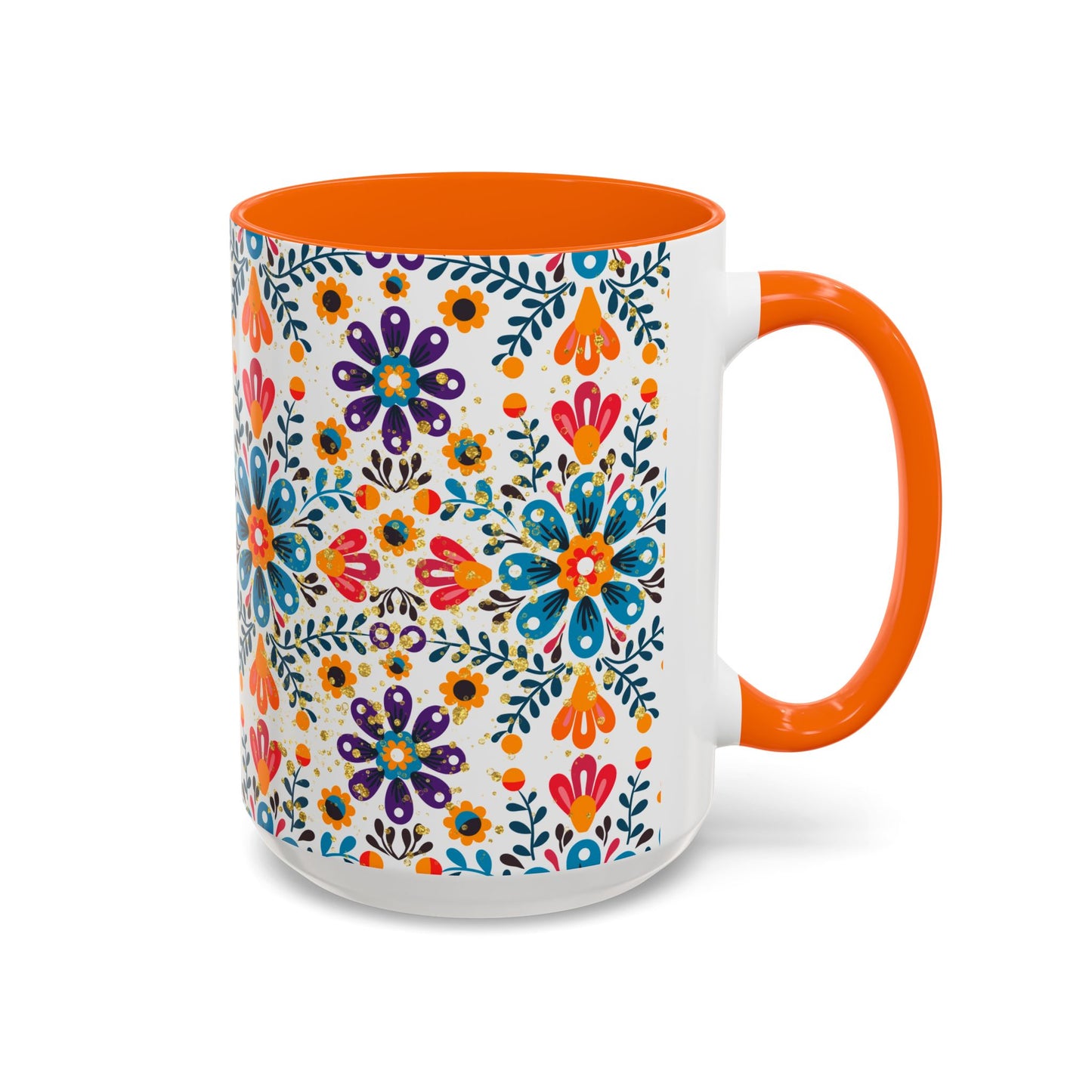 Boho Floral Coffee Mug – Folk Art Accent Mug | Colorful Ceramic Cup by Stardust Cove