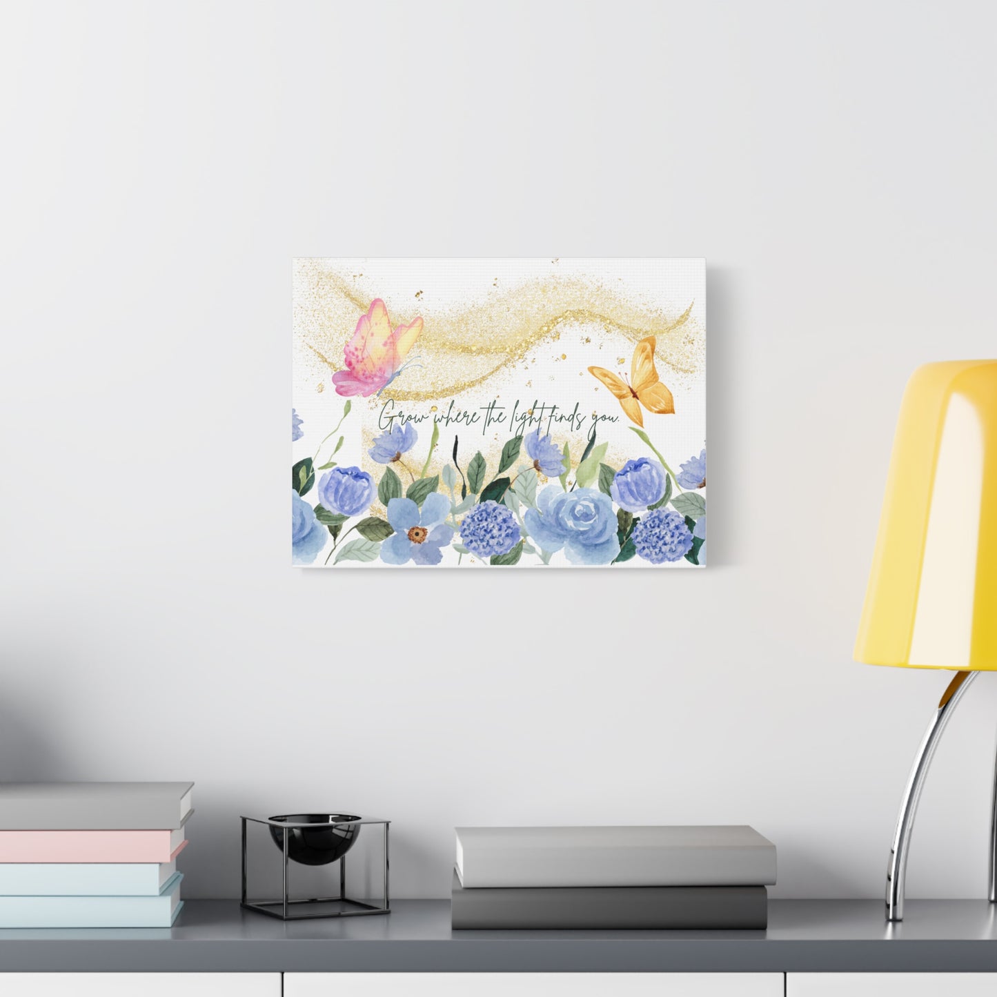 Inspirational Floral Canvas Art - "Grow Where the Light Finds You"