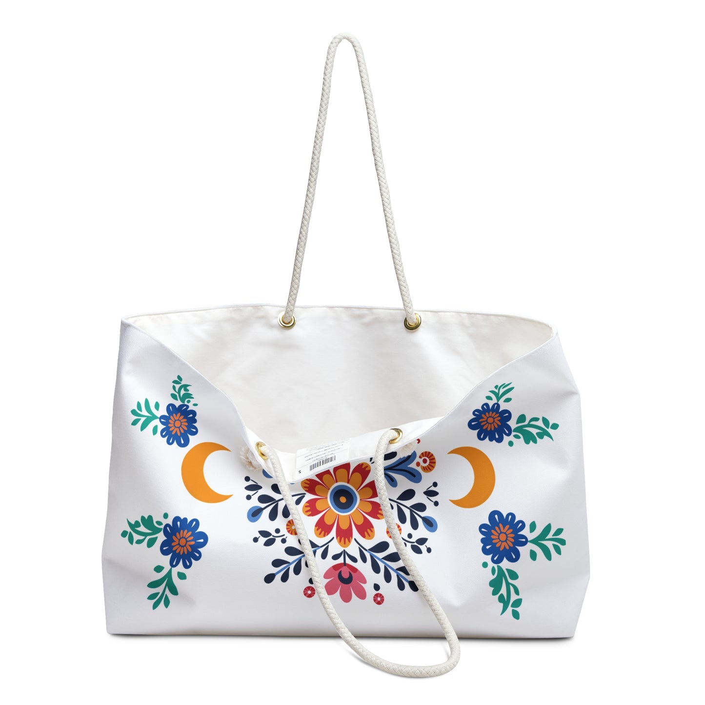 Celestial Bloom Weekender Bag – Boho Moon Travel Tote