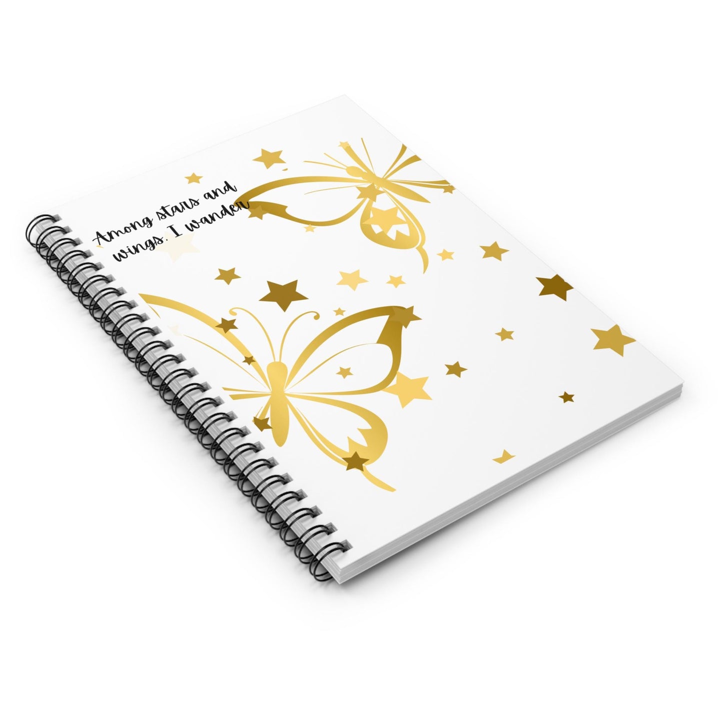 Enchanting Gold Butterfly Spiral Notebook - Ruled Lines, Perfect for Journaling, Writing, Gifts, Inspirational Quotes, Nature Lovers