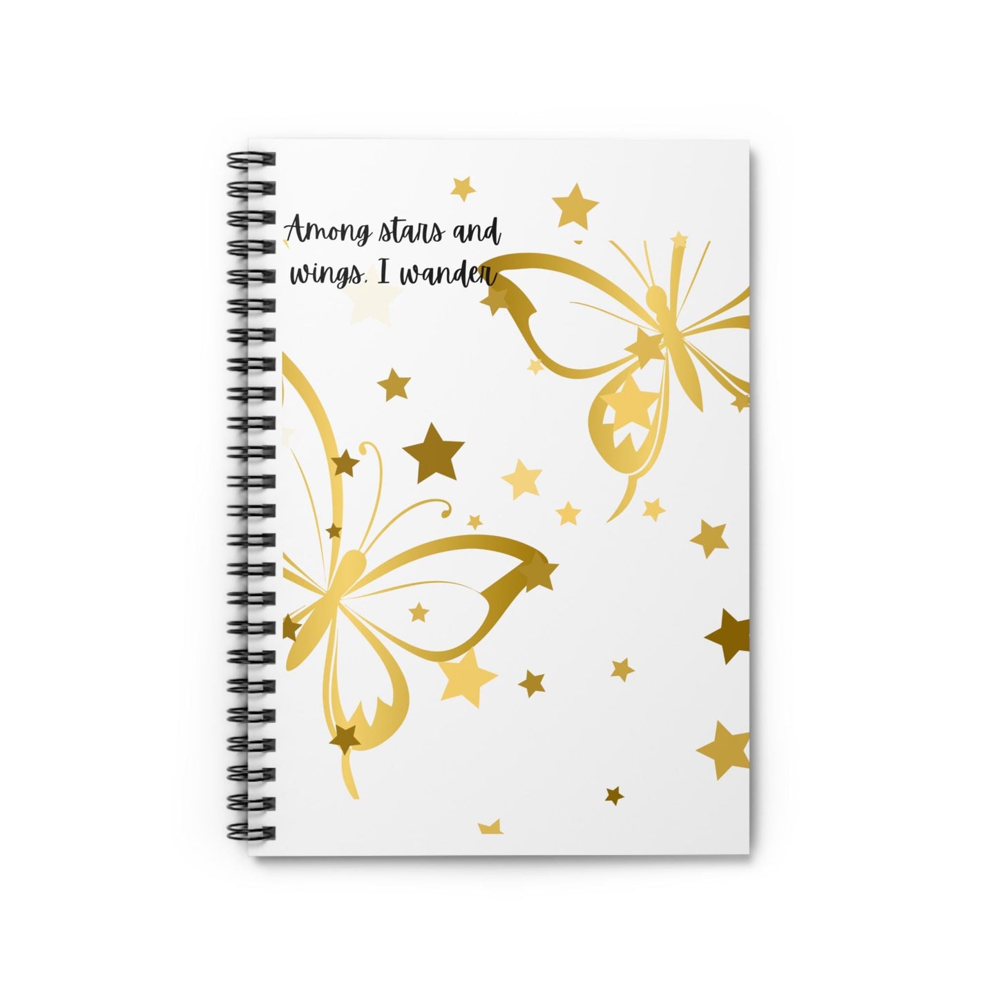 Enchanting Gold Butterfly Spiral Notebook - Ruled Lines, Perfect for Journaling, Writing, Gifts, Inspirational Quotes, Nature Lovers