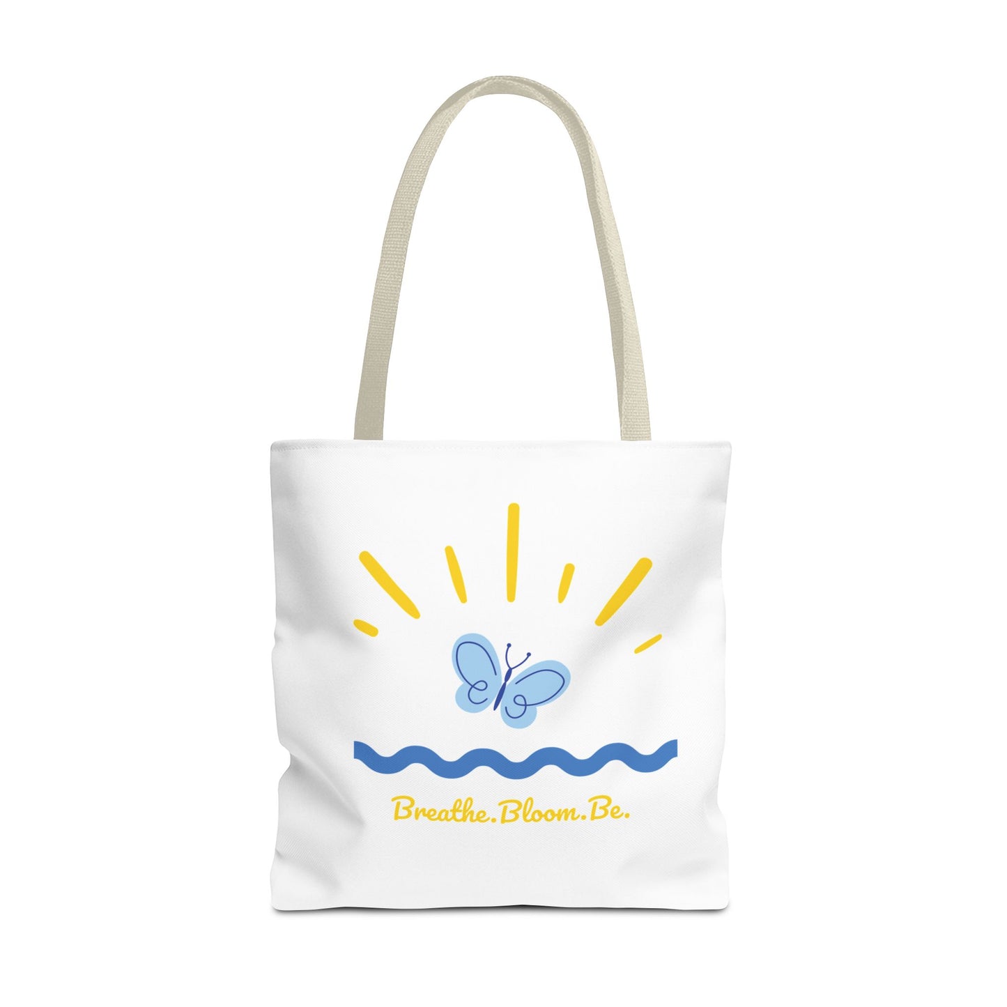 Butterfly and Stripes AOP Tote Bag - Stylish Shopping Bag, Eco-Friendly Gift, Summer Vibes, Beach Ready, Everyday Use