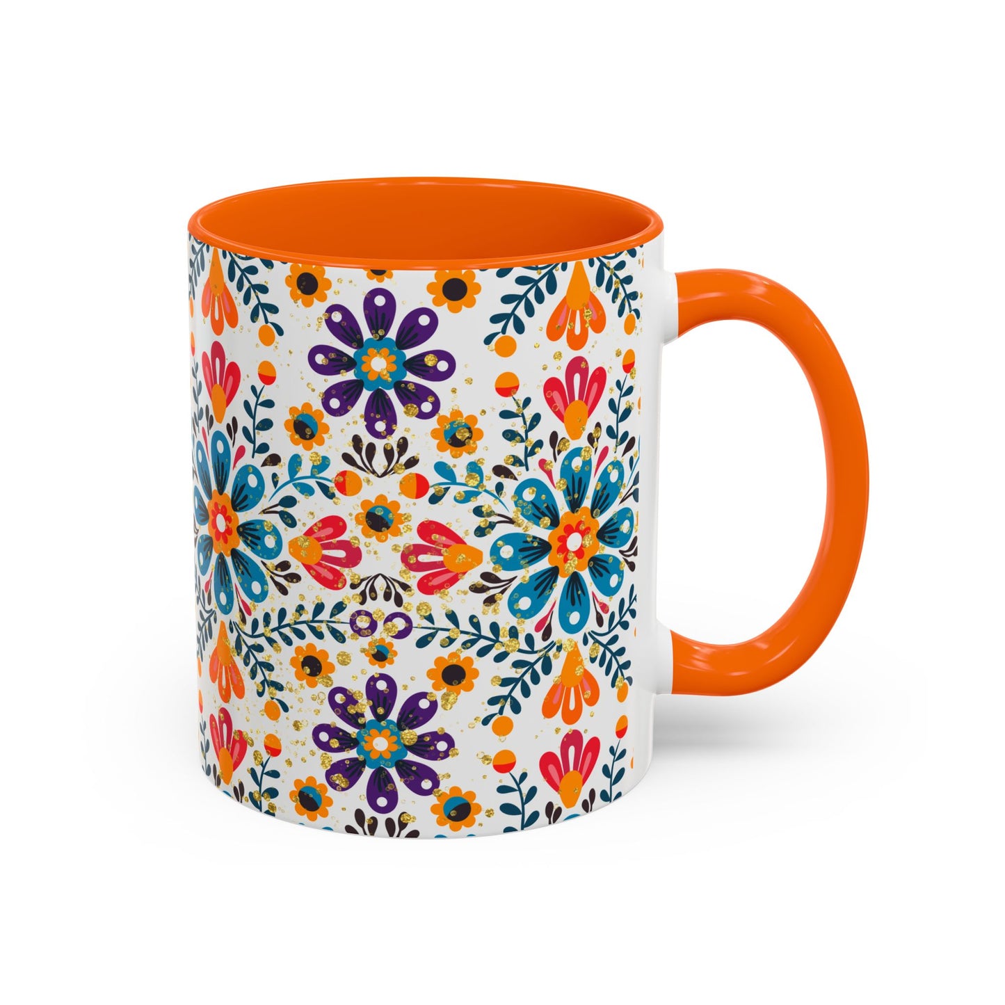 Boho Floral Coffee Mug – Folk Art Accent Mug | Colorful Ceramic Cup by Stardust Cove