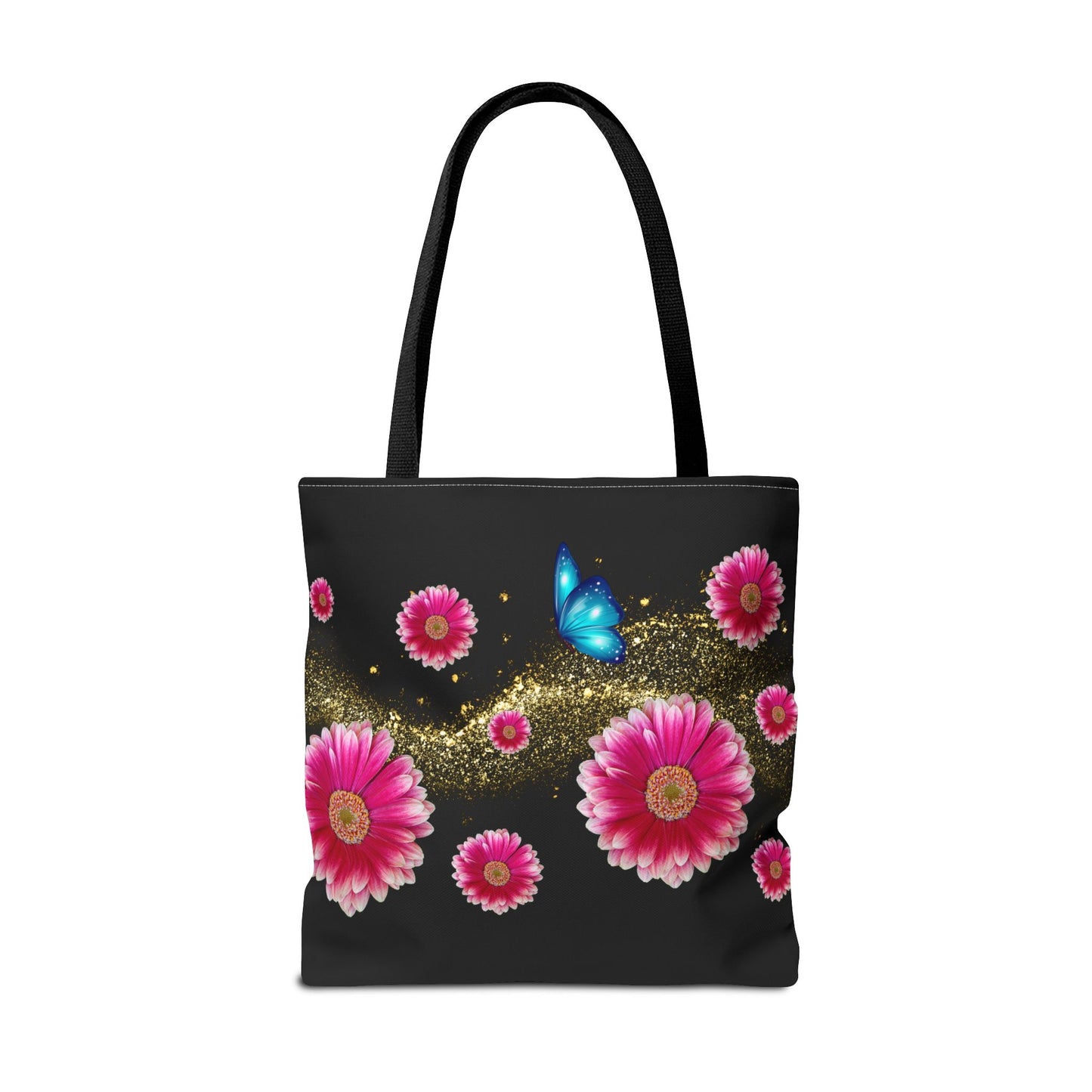 Floral Butterfly Tote Bag, Flower Power Bag, AOP Floral Shopper, Spring Tote, Gift for Nature Lovers, Eco-Friendly Bag