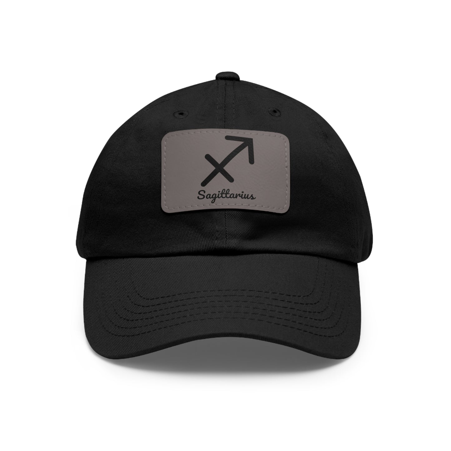 Sagittarius Zodiac Dad Hat – Leather Patch Astrology Cap | Fire Sign Star Symbol Hat for Men & Women