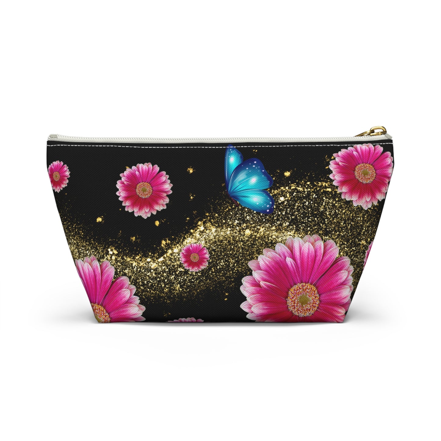 Floral Butterfly Accessory Pouch, Makeup Bag, Travel Essentials, Gift for Her, Cosmetic Storage, Floral Design