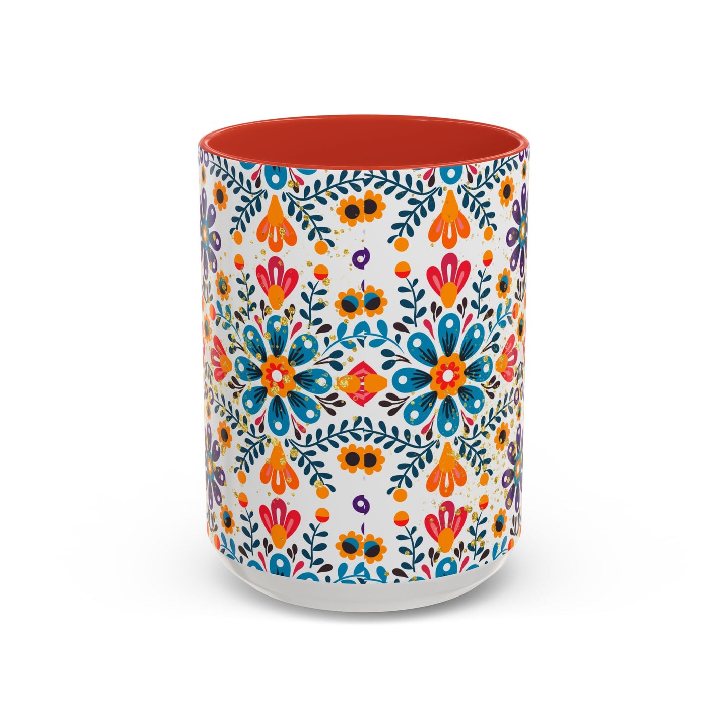 Boho Floral Coffee Mug – Folk Art Accent Mug | Colorful Ceramic Cup by Stardust Cove
