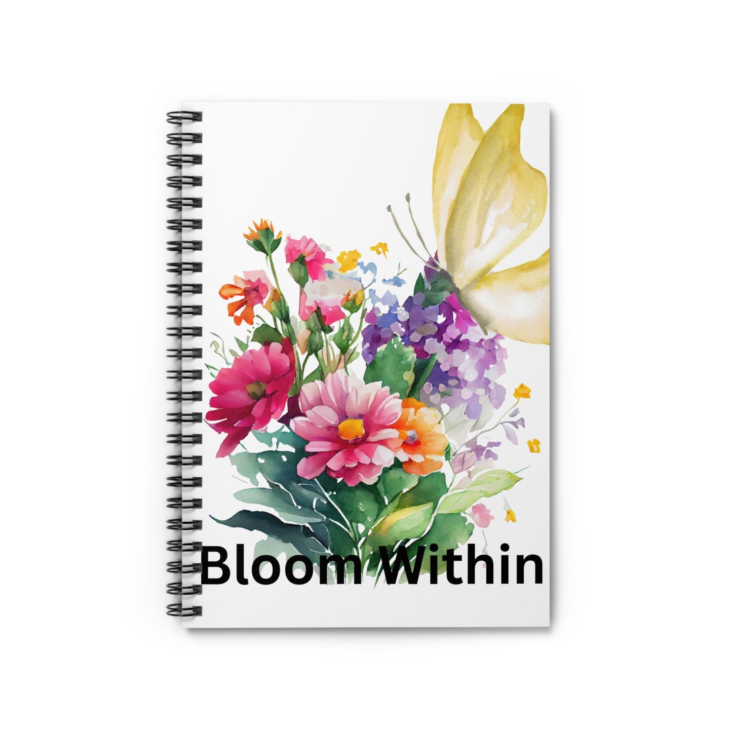 Floral Spiral Notebook - Bloom Within, Journaling, Gift for Her, Self-Improvement, Flower Lover's Journal, Inspirational Note