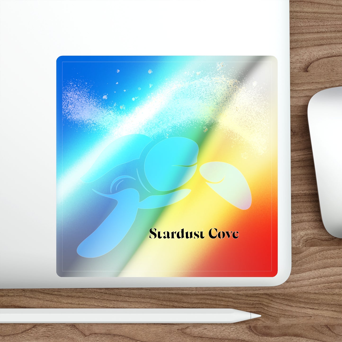 Holographic Sea Turtle Sticker – Stardust Cove Ocean-Inspired Vinyl Decal